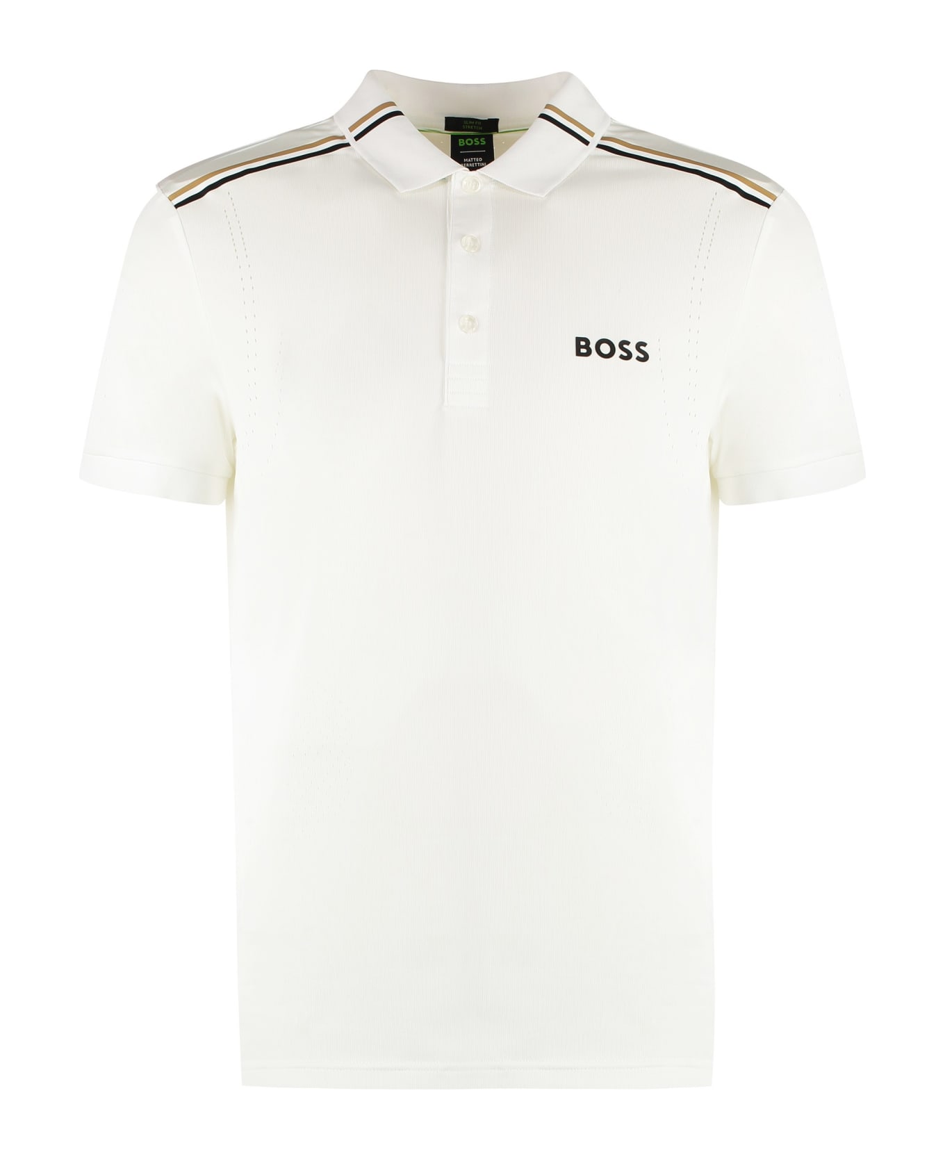 Hugo Boss Boss X Matteo Berrettini - Techno Jersey Polo Shirt - WHITE
