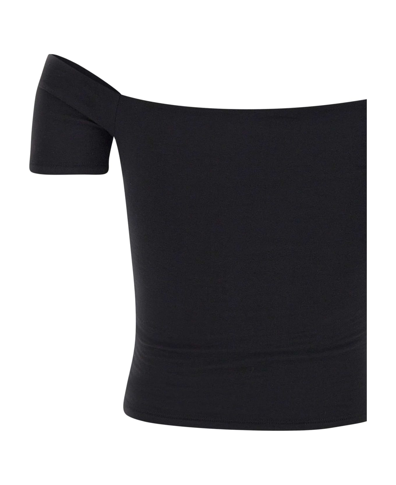 Rotate by Birger Christensen "logo Off" Cotton And Modal Top - BLACK