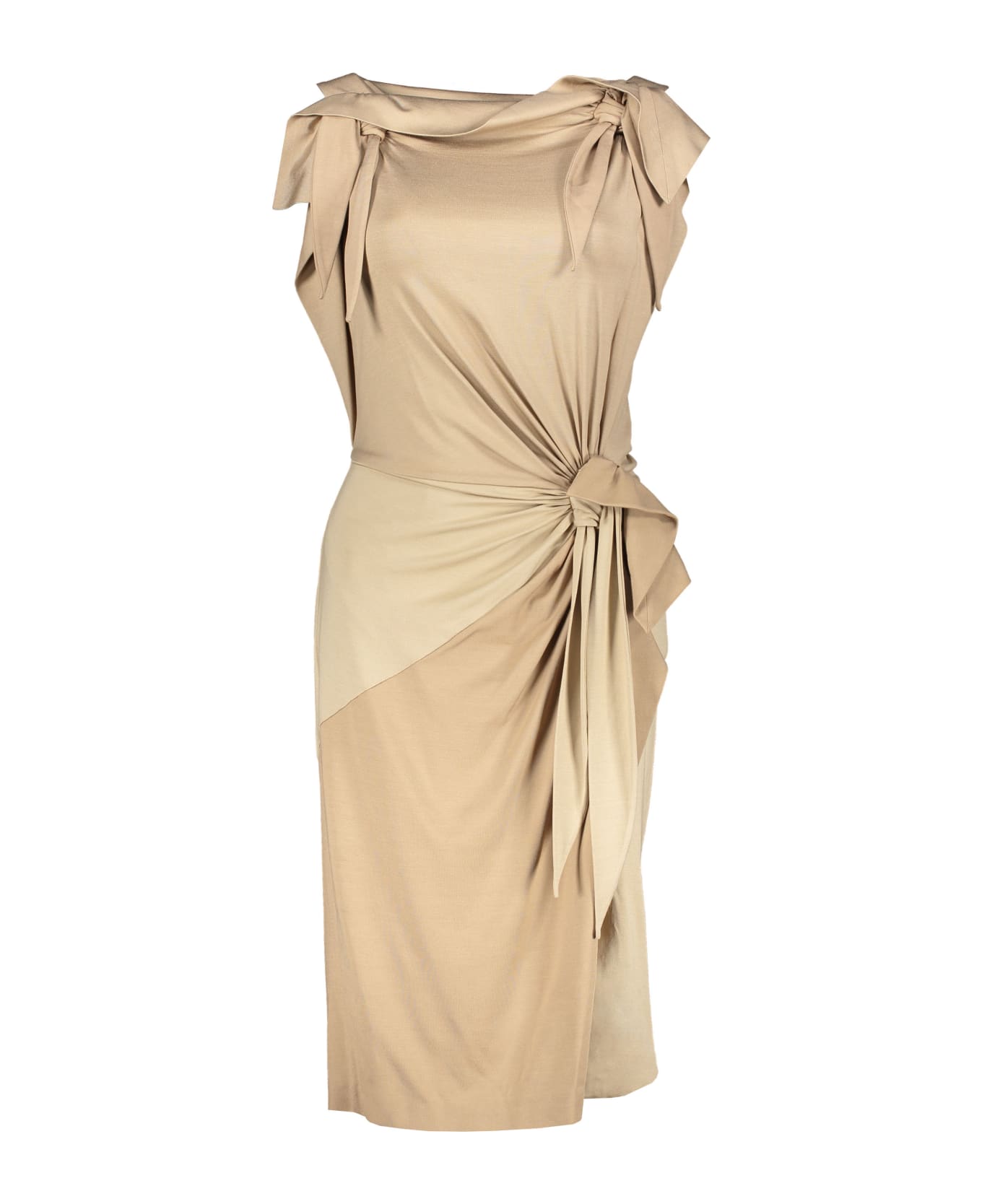 Burberry Silk Midi-dress - Beige ワンピース＆ドレス