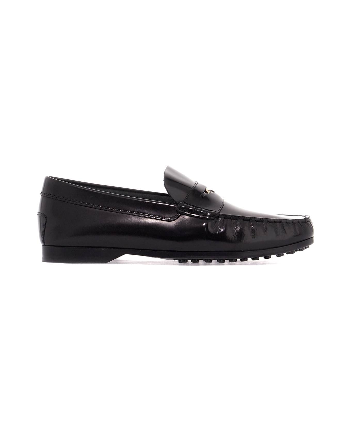 Tod's Brushed Leather Loafers - Nero