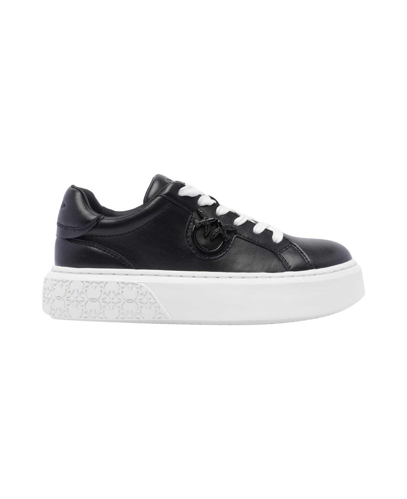 Pinko Love Birds Logo Flatform Sneakers - Black