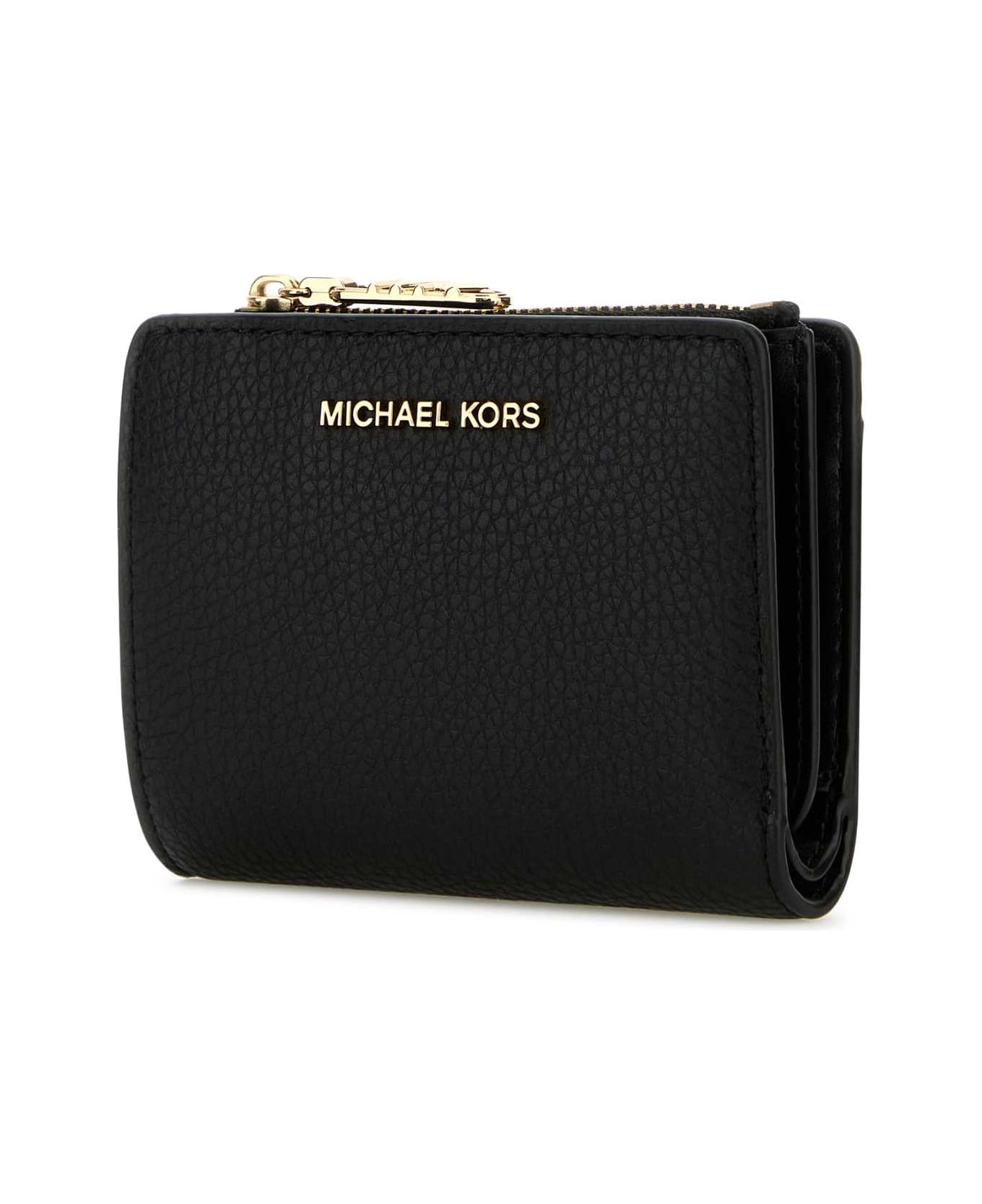 Michael Kors Black Leather Wallet - BLACK