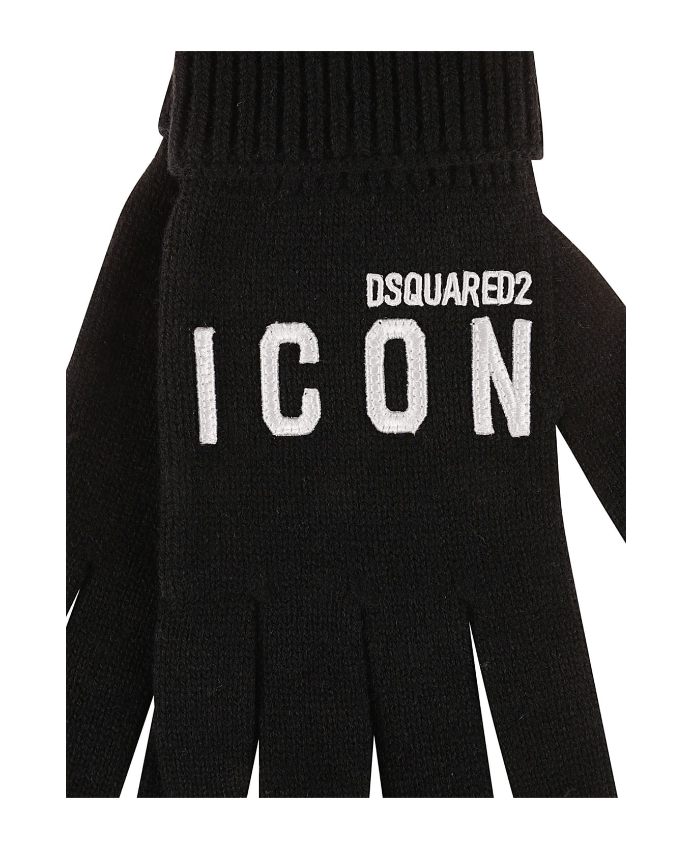 Dsquared2 Icon Gloves - Black/White