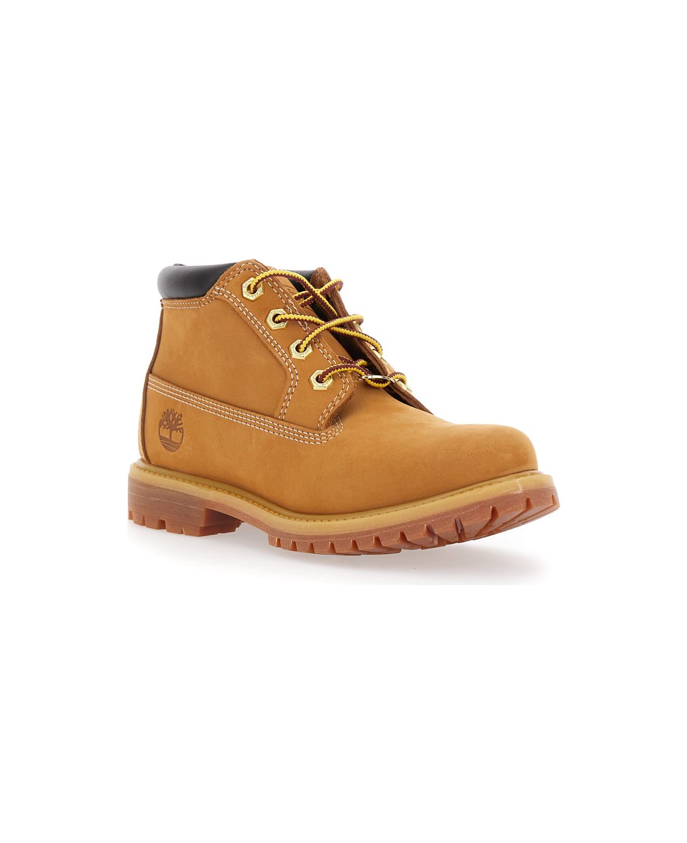 Timberland 'nellie Mid Chukka' Beige Ankle Boots With Embossed Logo On The Side And Padded Rear In Leather Woman - Beige