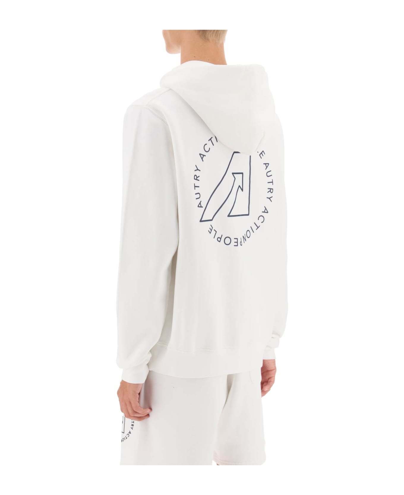 Autry Logo Print Hoodie - WHITE (White)