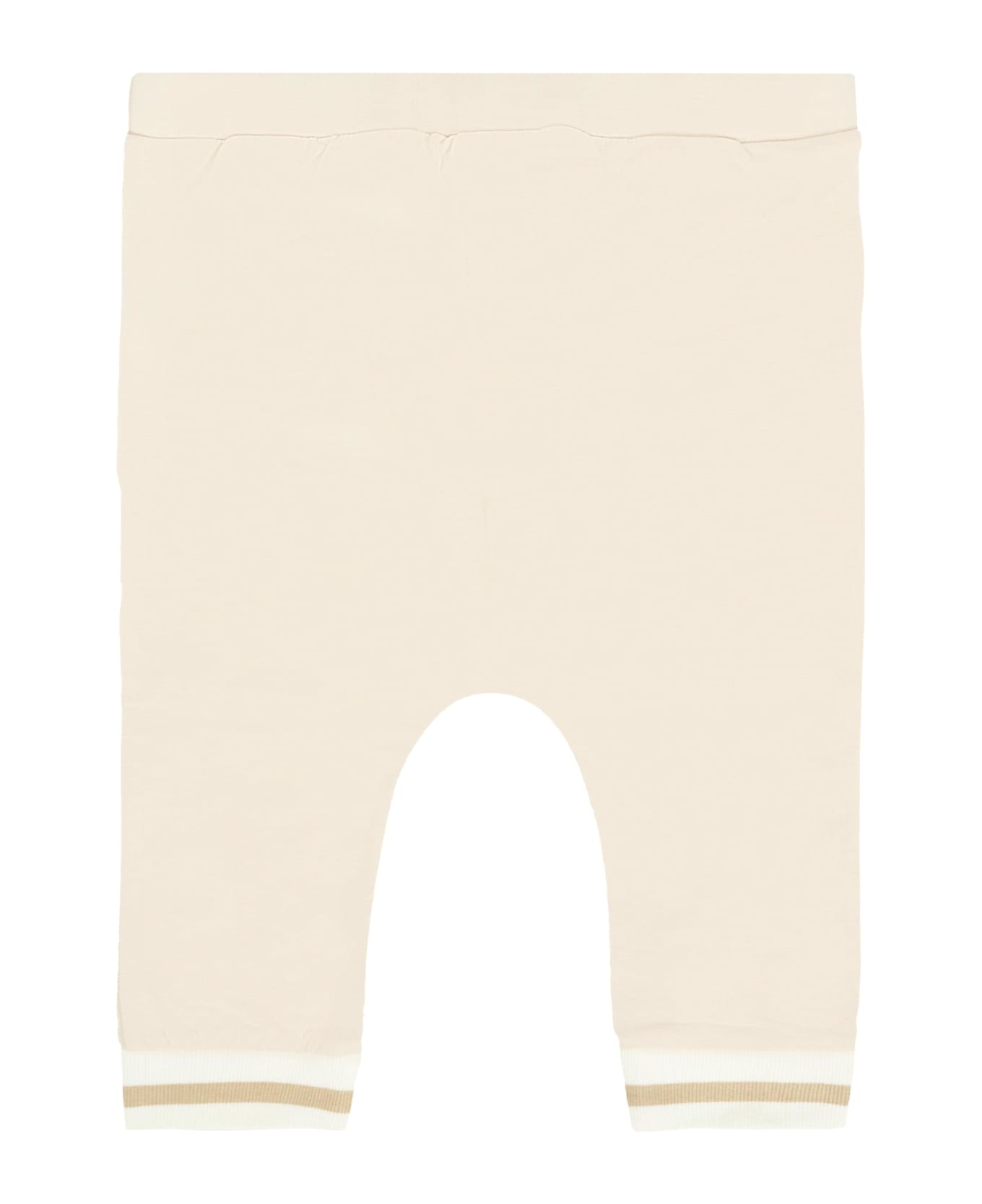 Fendi Beige Trousers For Babykids With Logo - Beige