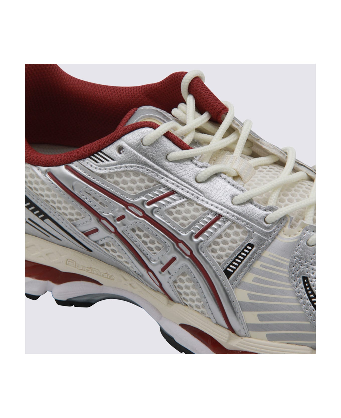 Asics Grey And Red Gel-kayano 12.1 Sneakers - CREAM/PURE SILVER