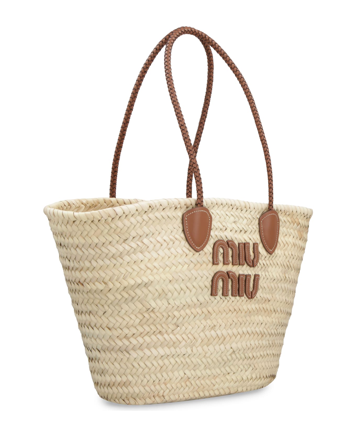 Miu Miu Raffia Tote Bag - panna