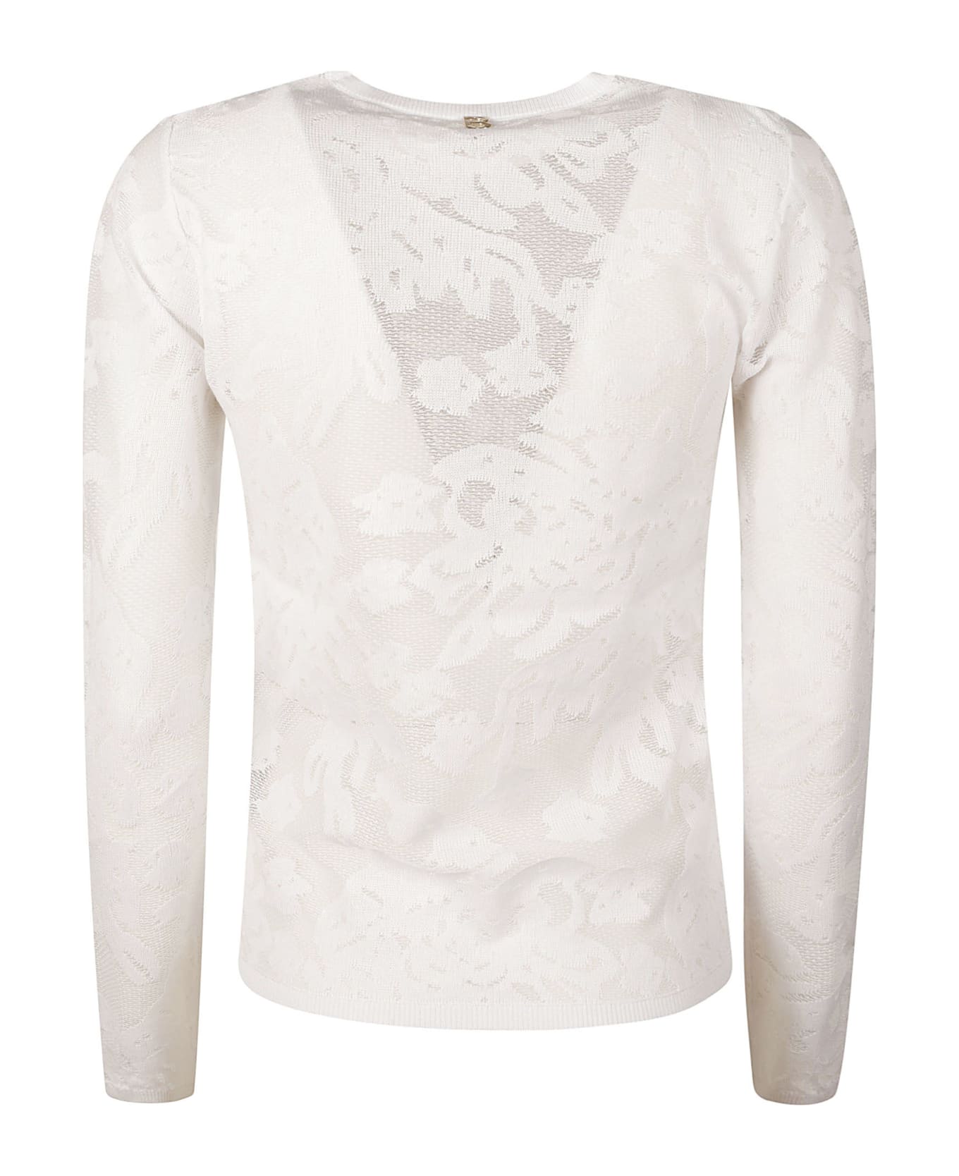 Blugirl Long-sleeved Floral Lace Top - Bianco