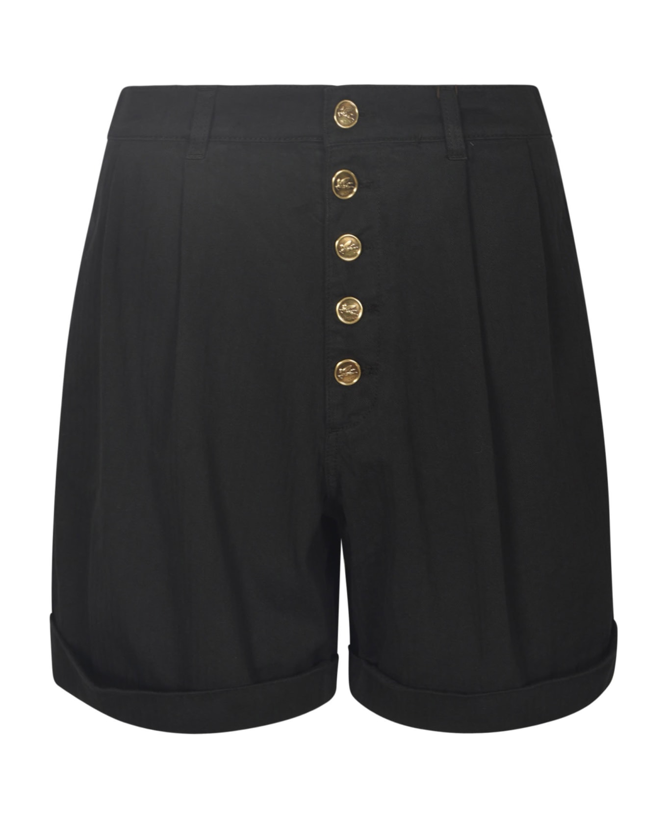 Etro Buttoned High Waist Shorts - Black