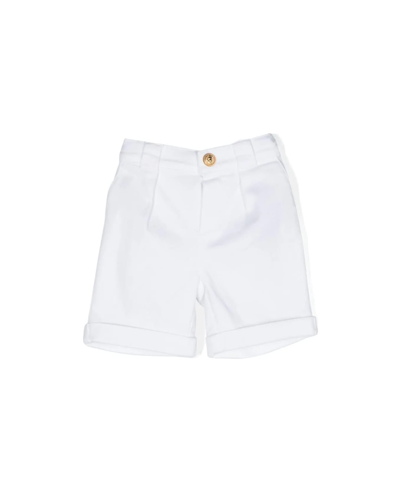 Balmain Shorts Con Logo - White ボトムス