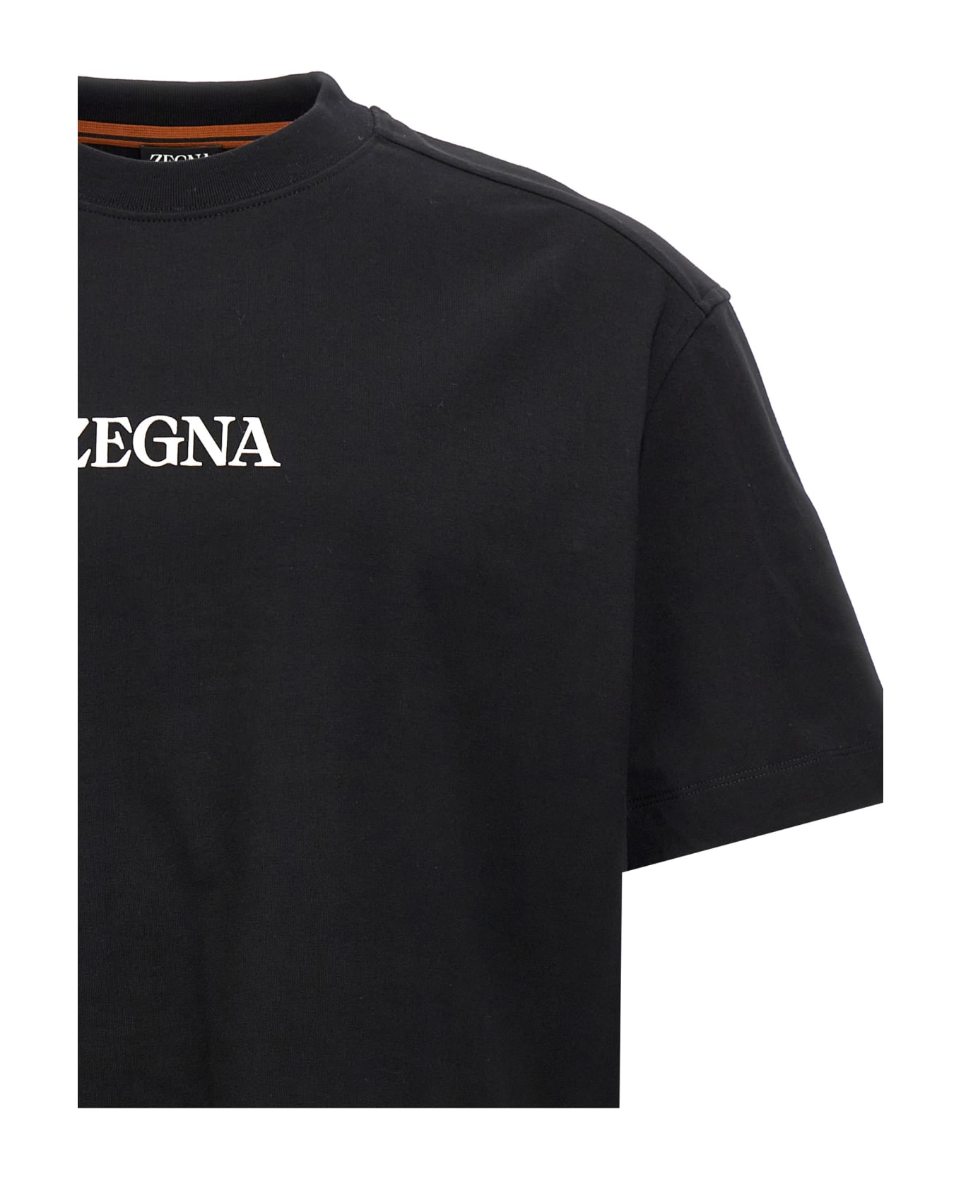 Zegna Rubberized Logo T-shirt - White/Black シャツ