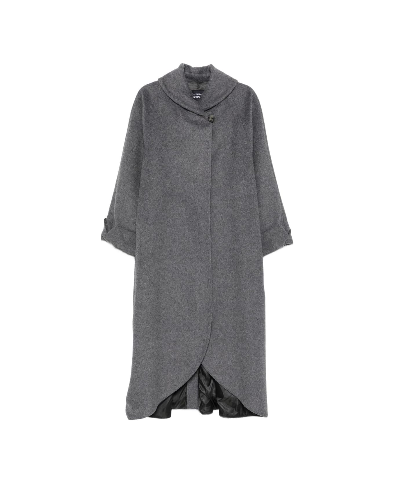 Emporio Armani Wool Long Coat - Grey