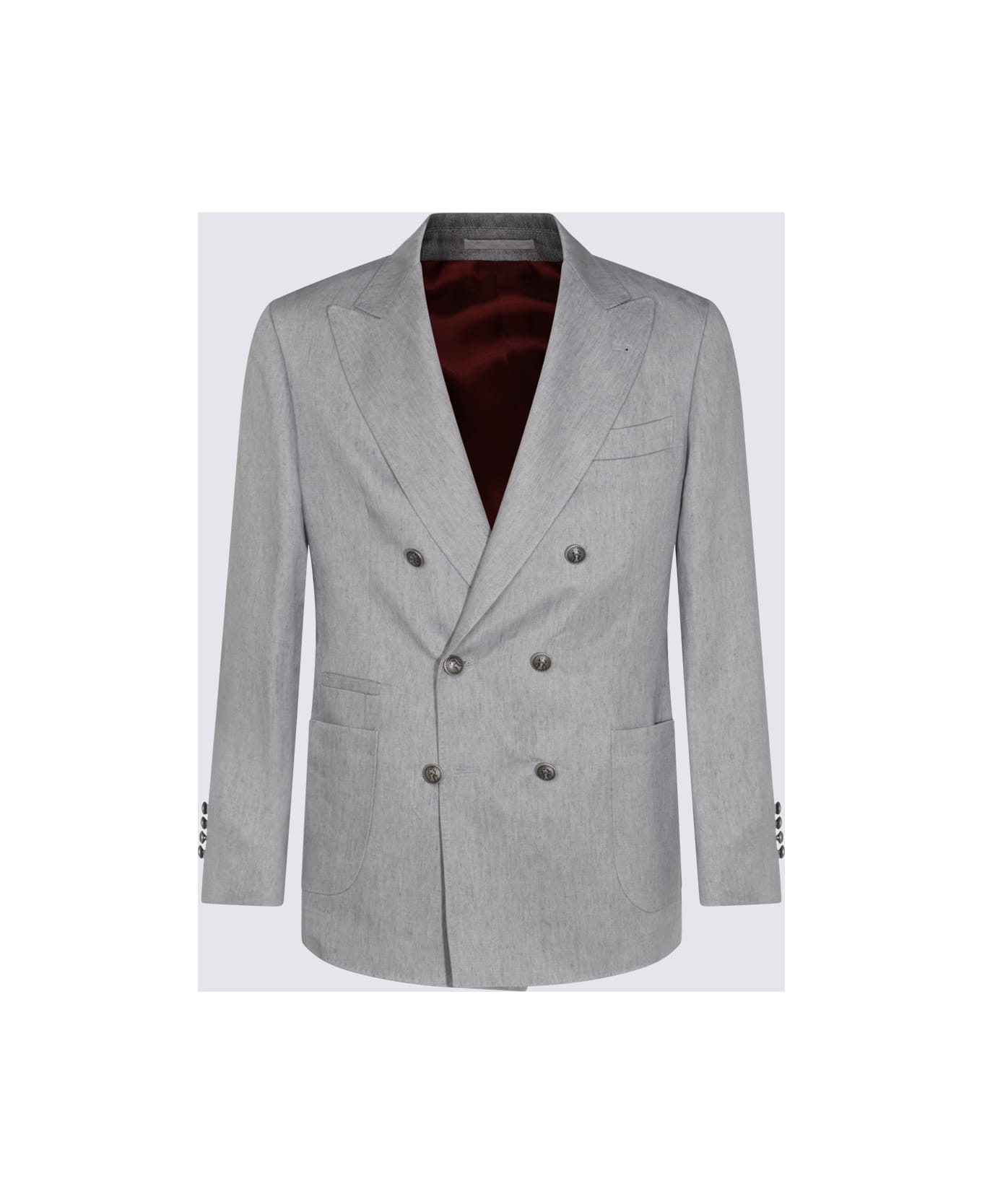 Brunello Cucinelli Grey Linen Suits - Grigio