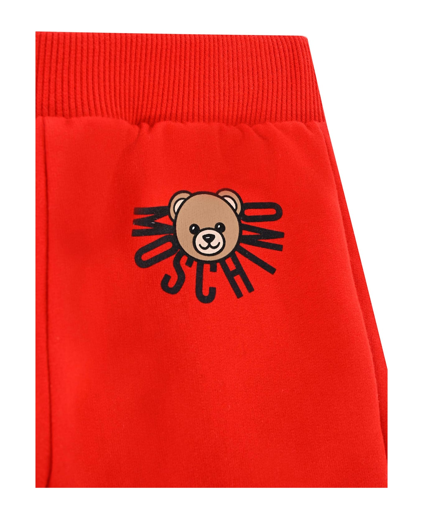 Moschino Red Trousers For Babykids With Teddy Bear - Red ボトムス