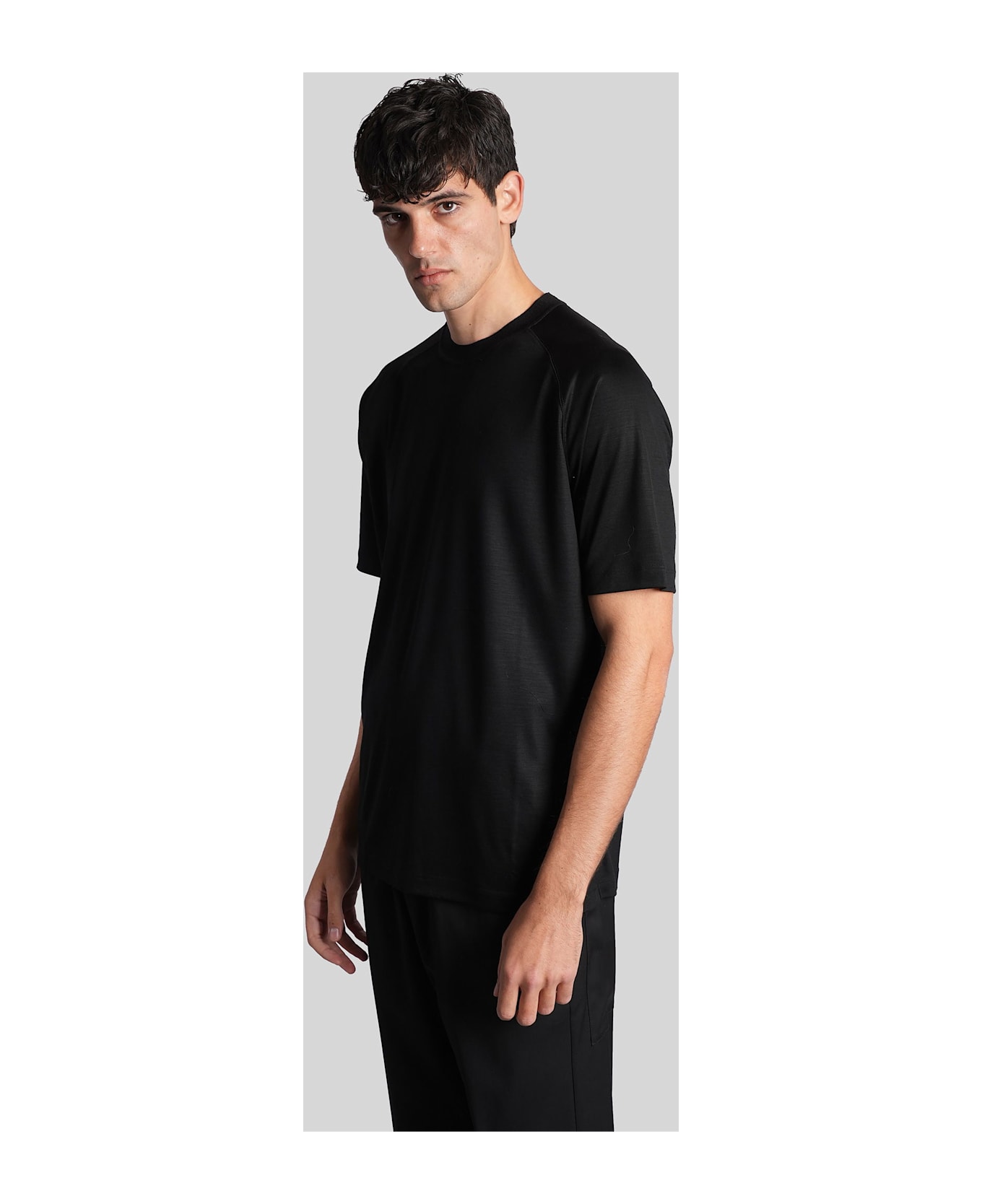 Zegna T-shirt In Black Wool - black