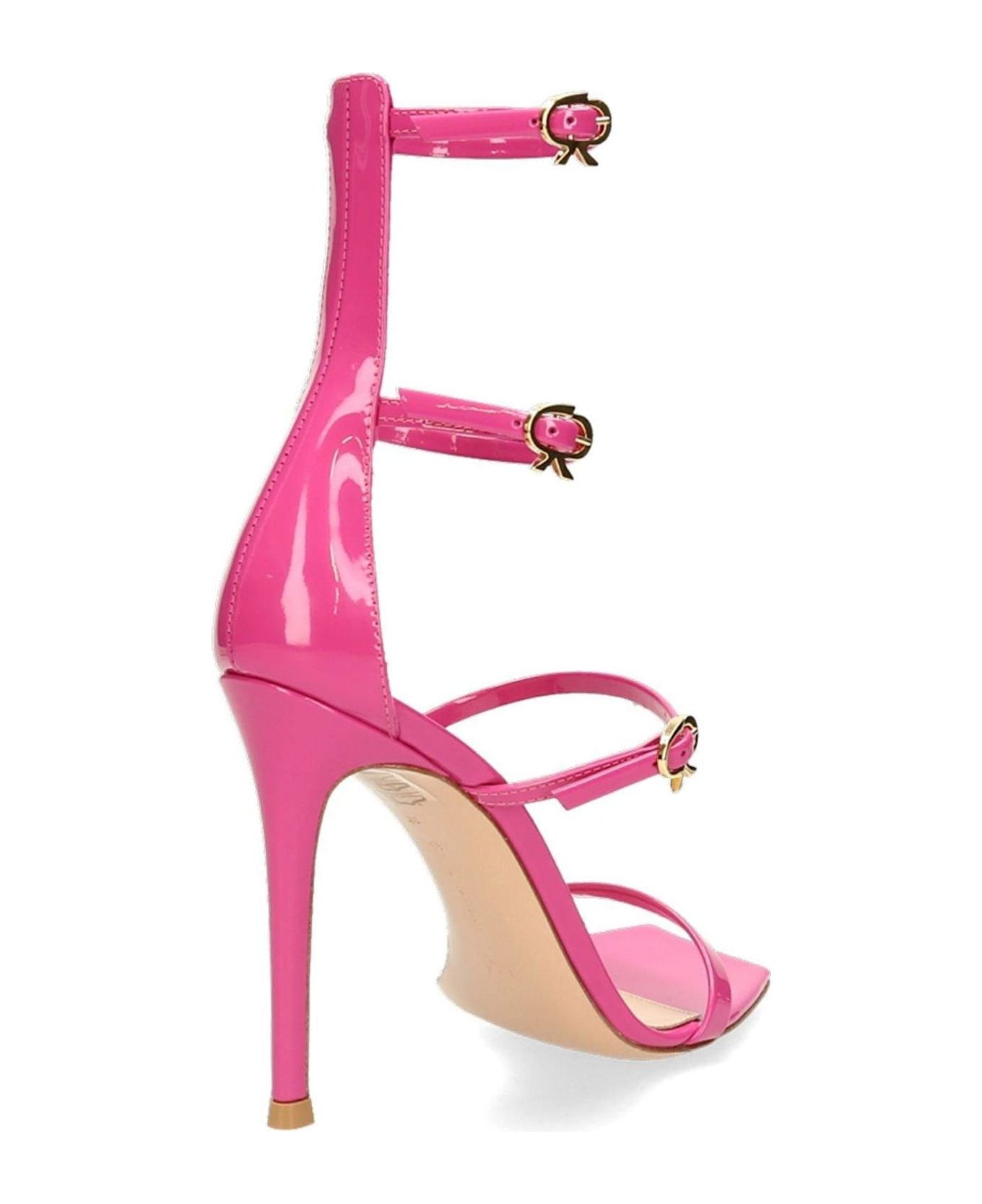 Gianvito Rossi Ribbon Uptown Heeled Sandals - Fuchsia