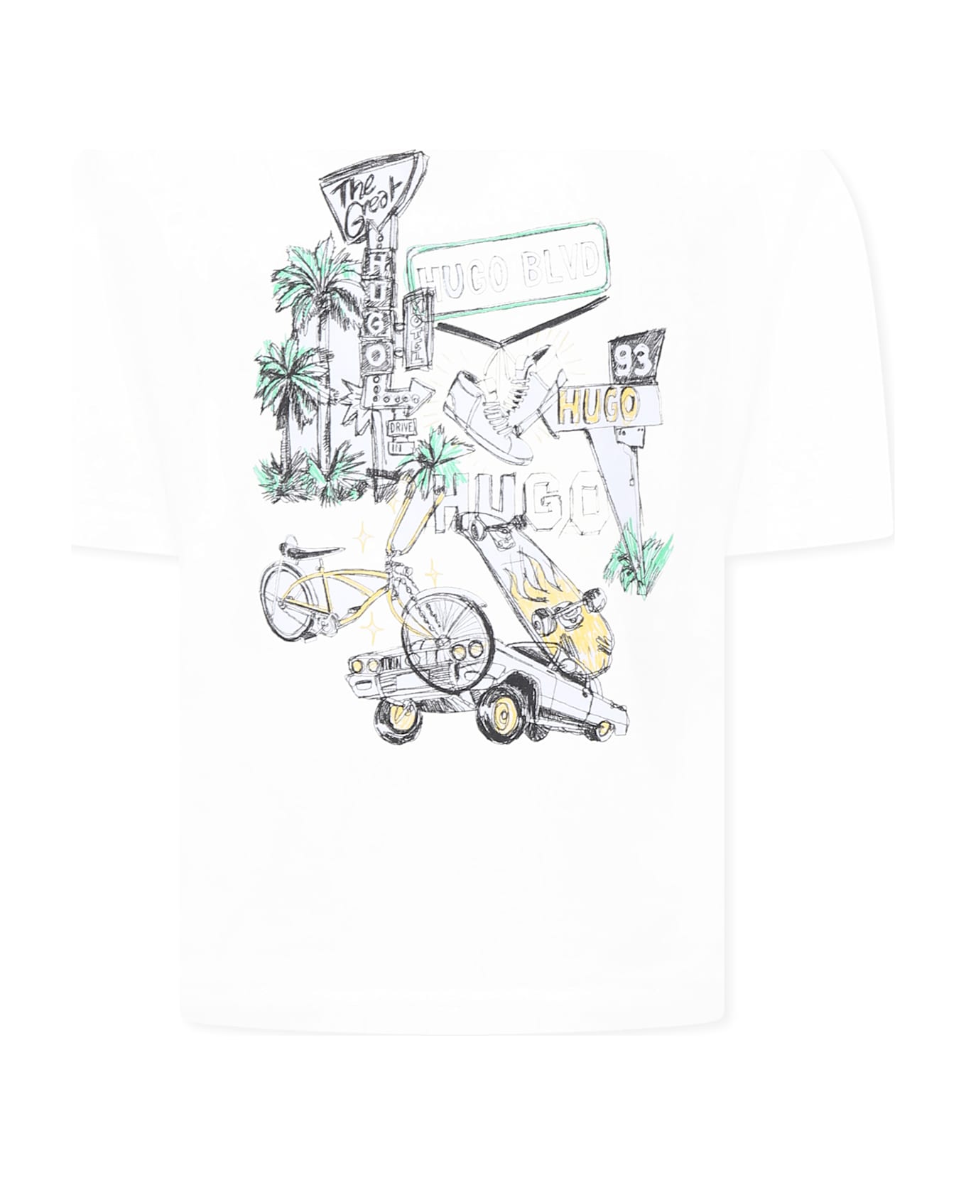 Hugo Boss White T-shirt For Boy With Logo - White