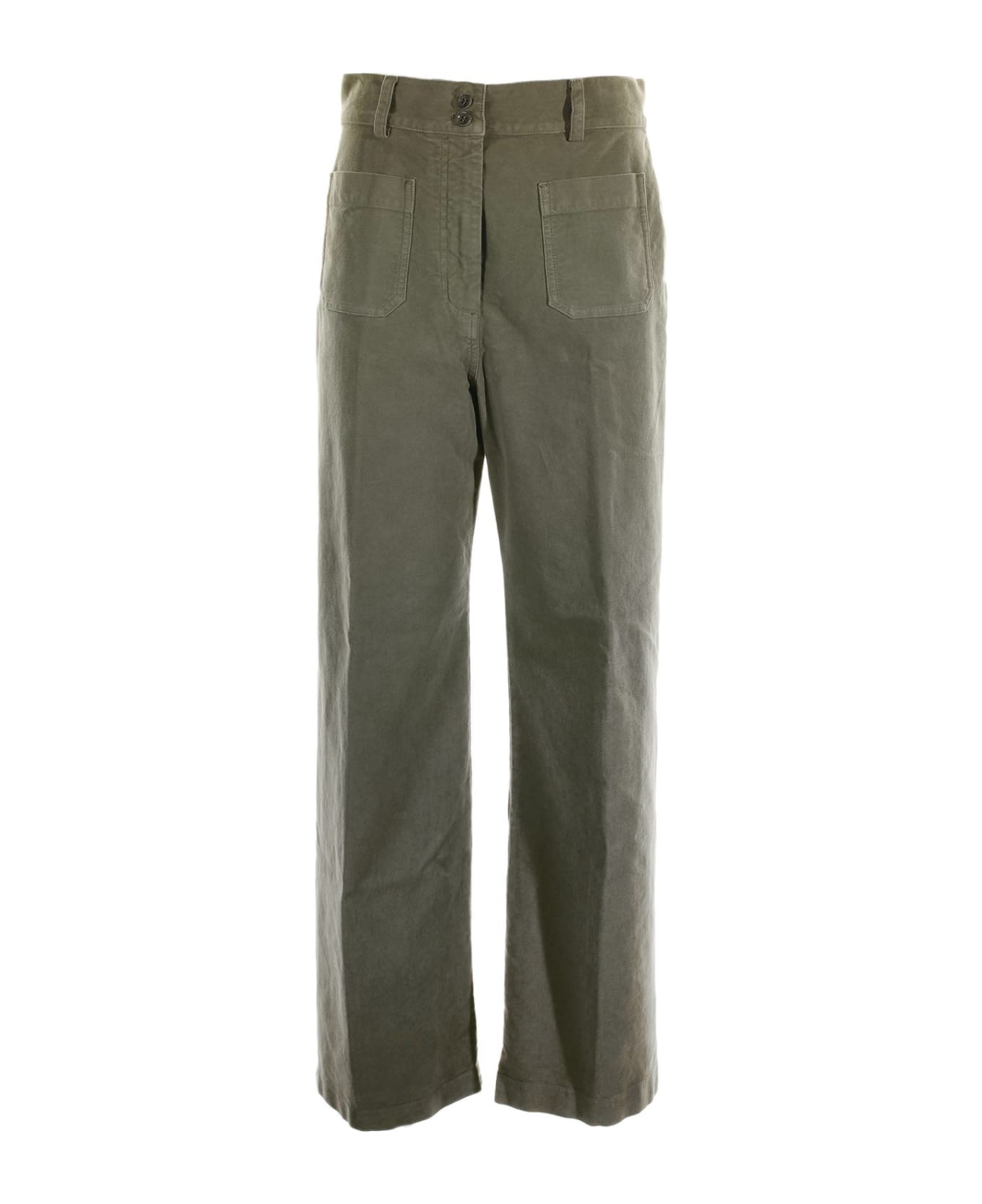 Aspesi Military Green Trousers With Pockets - MILITARE