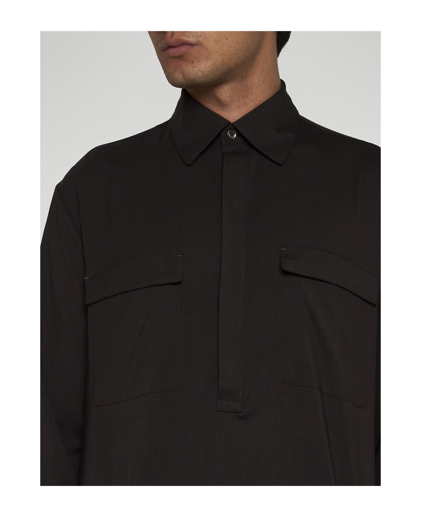 PT Torino Wool Shirt - Marrone scuro