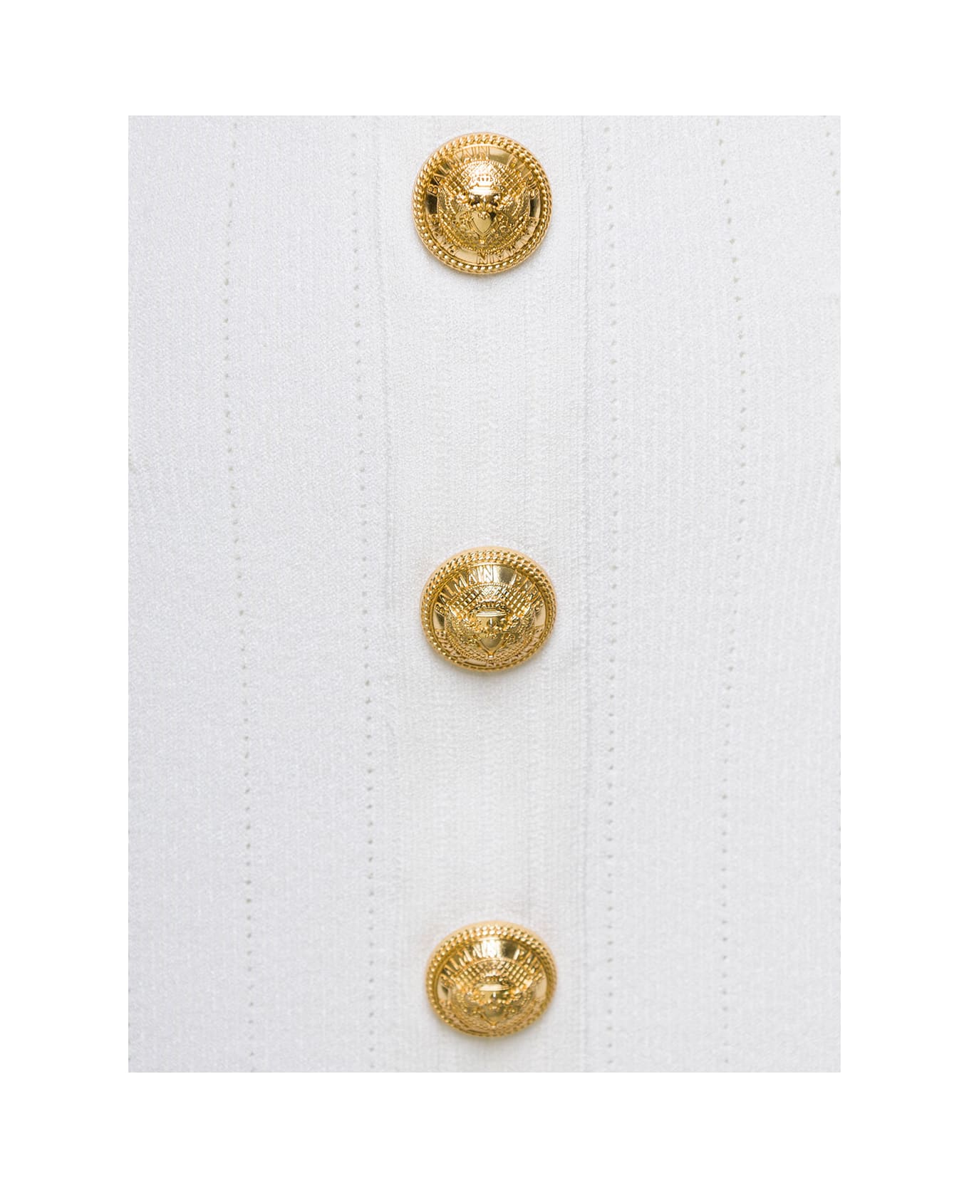 Balmain White V-neck Knit Dress In Viscose Blend Woman - White