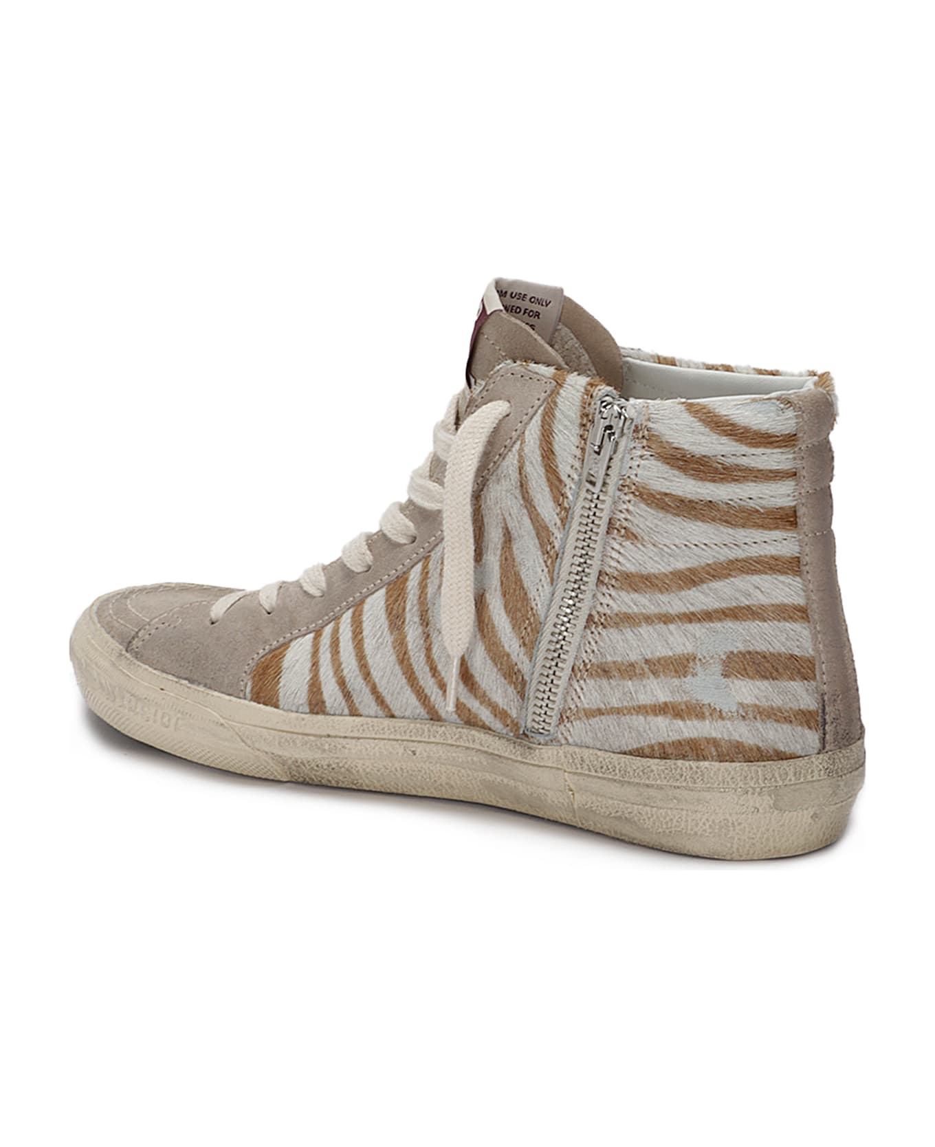 Golden Goose Slide Classic Horsy Upper Suede Toe And Tongue Lea - WHITE/BROWN/GREEN