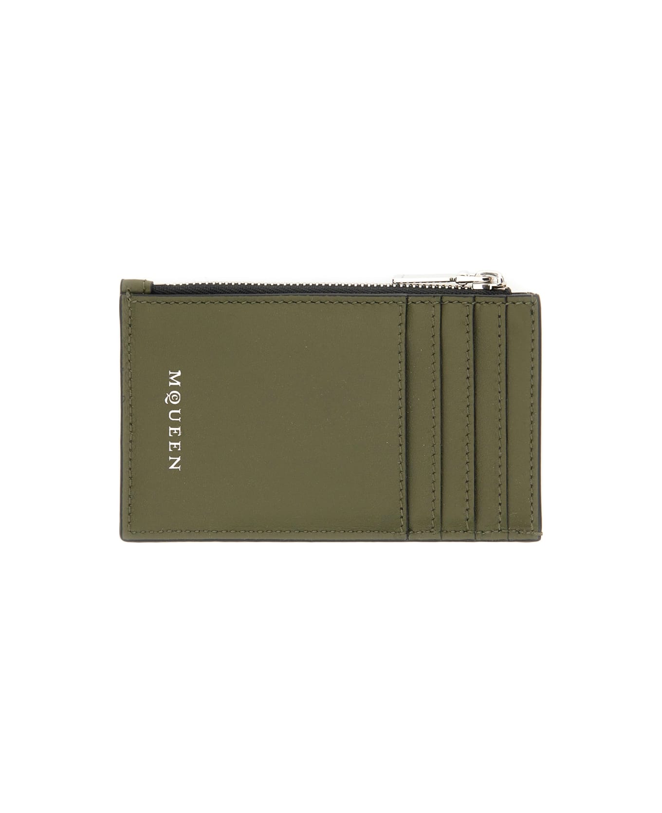 Alexander McQueen Card Holder "skull" - BROWN