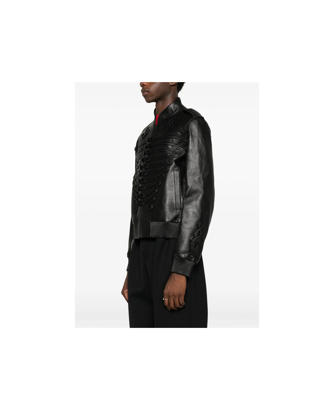 Alexander McQueen Leather Outerwear - BLACK