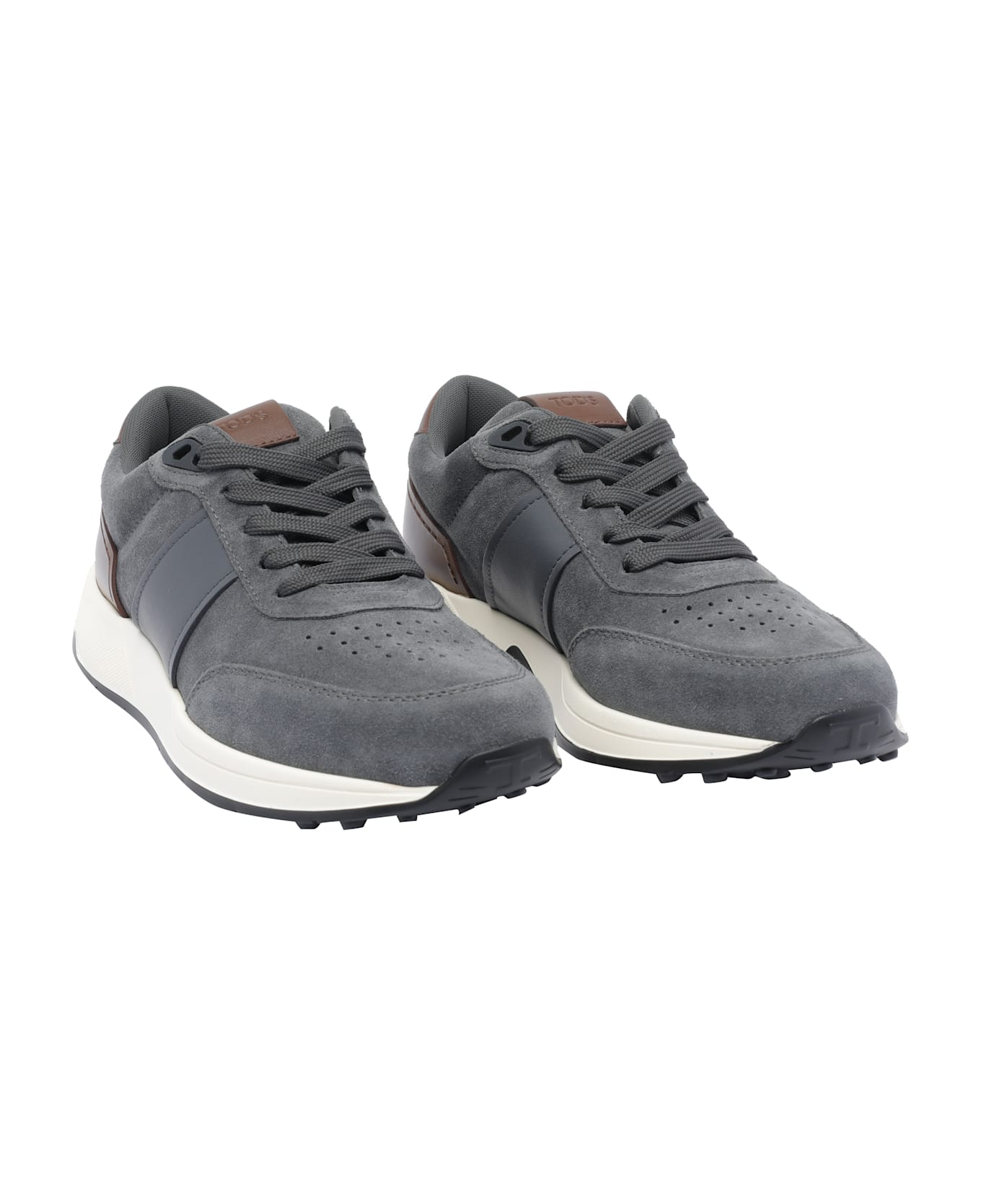 Tod
s Leather And Technical Fabric Sneakers - Grey
