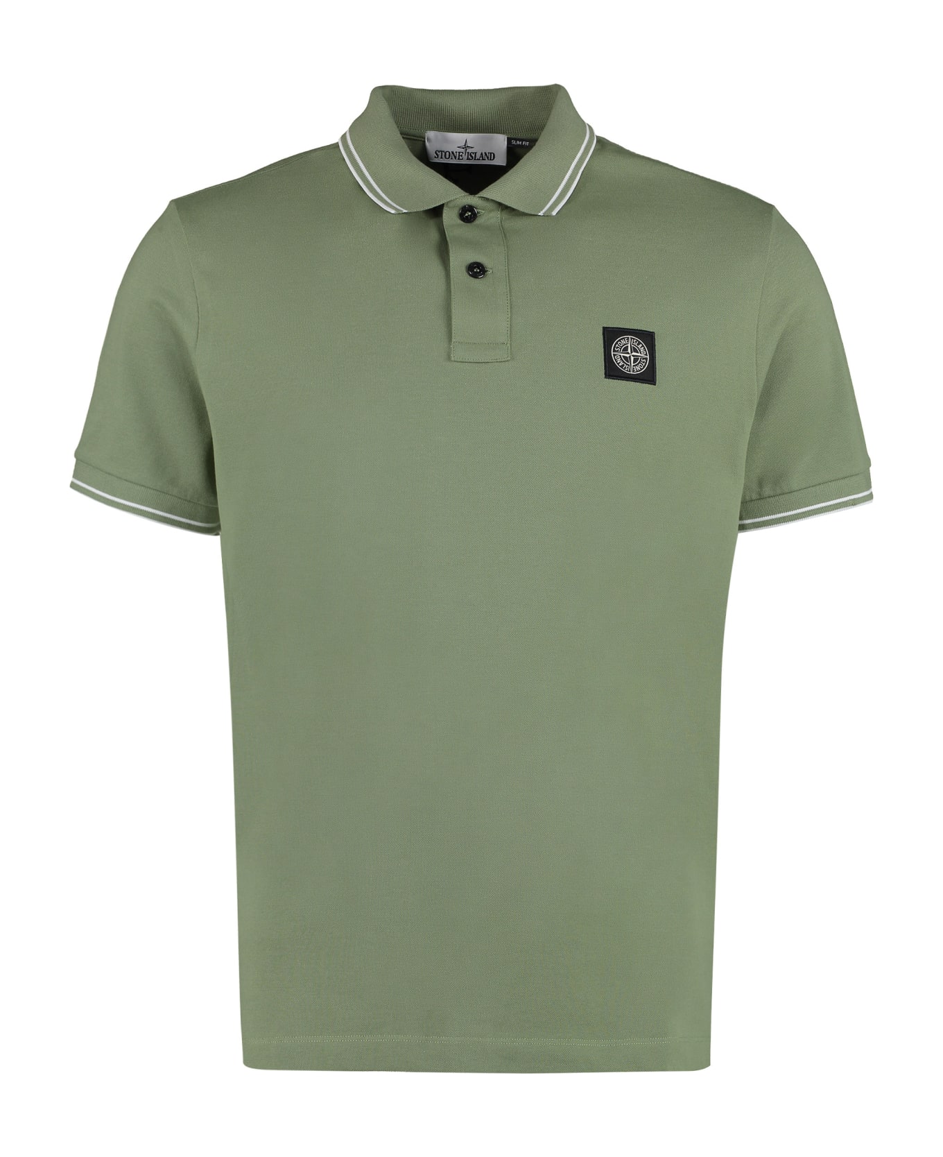 Stone Island Short Sleeve Cotton Polo Shirt - green