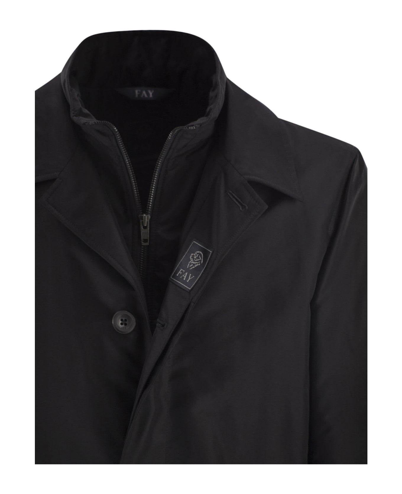 Fay Morning Coat In Technical Poplin - Baltic