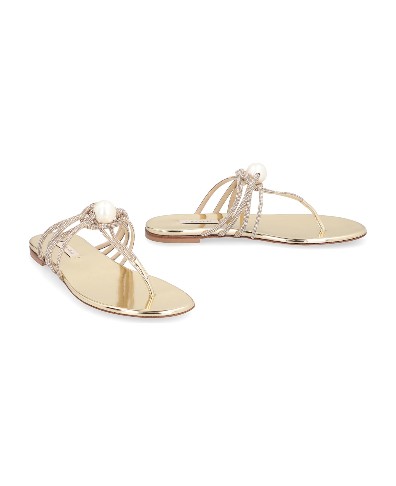 Casadei Labuan Flat Sandals - Gold