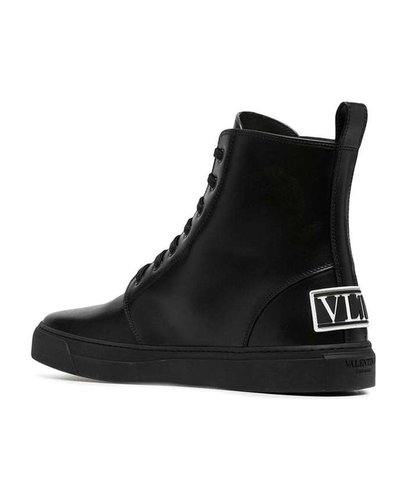 Valentino Garavani Garavani Leather Logo Boots - Black スニーカー