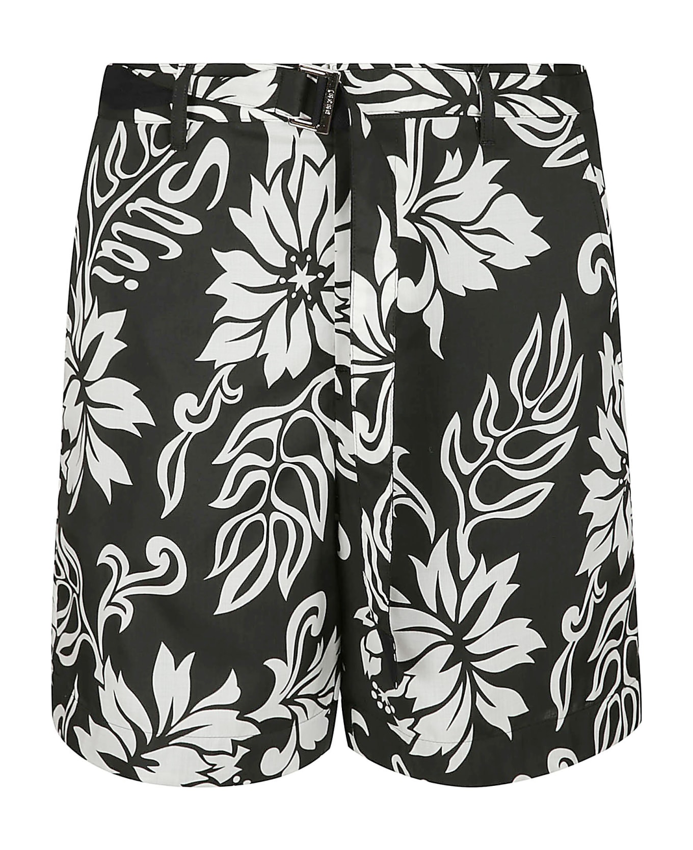 Sacai All-over Printed Belted Shorts - Black