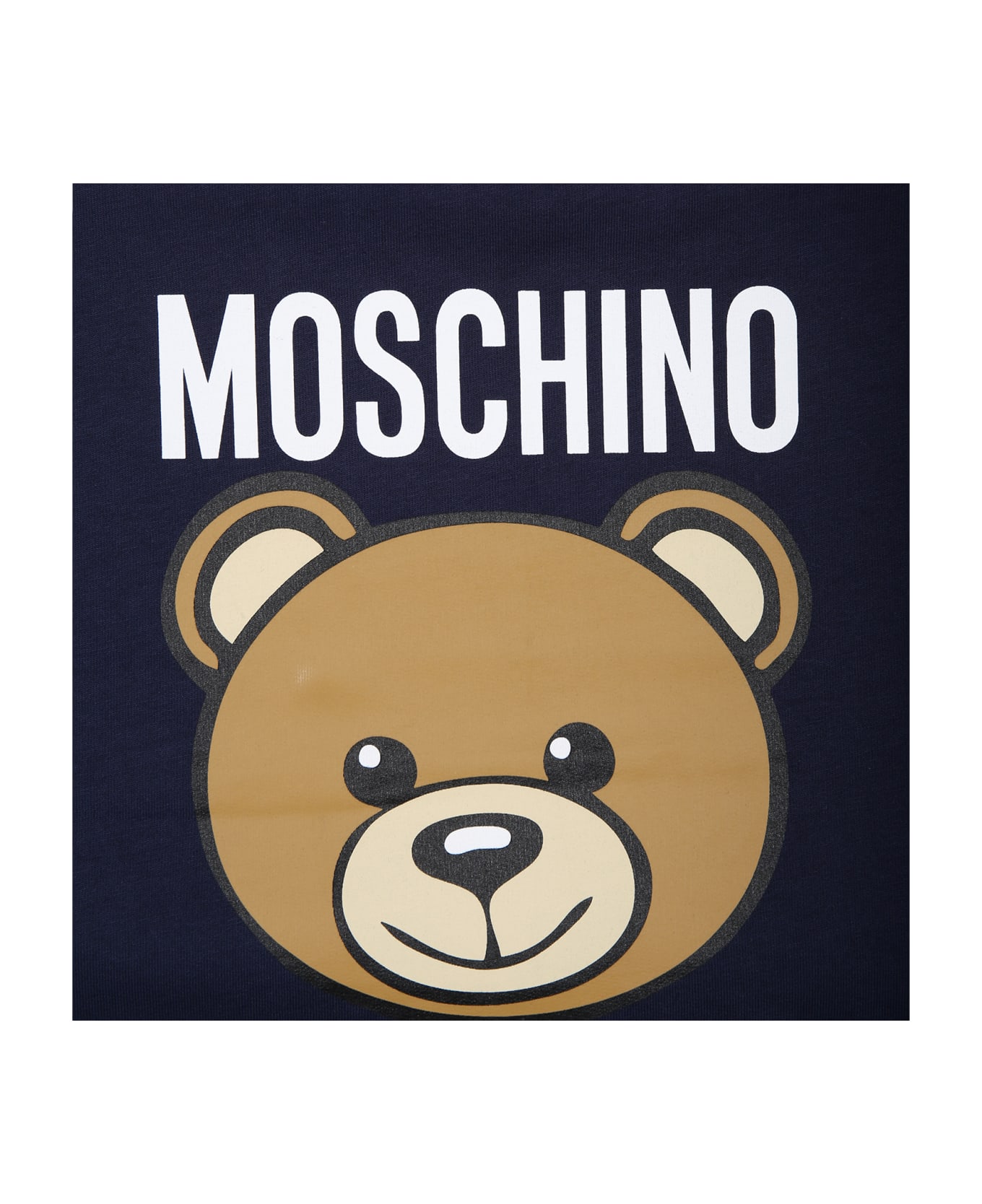 Moschino Blue Babies Blanket With Teddy Bear And Logo - Blue