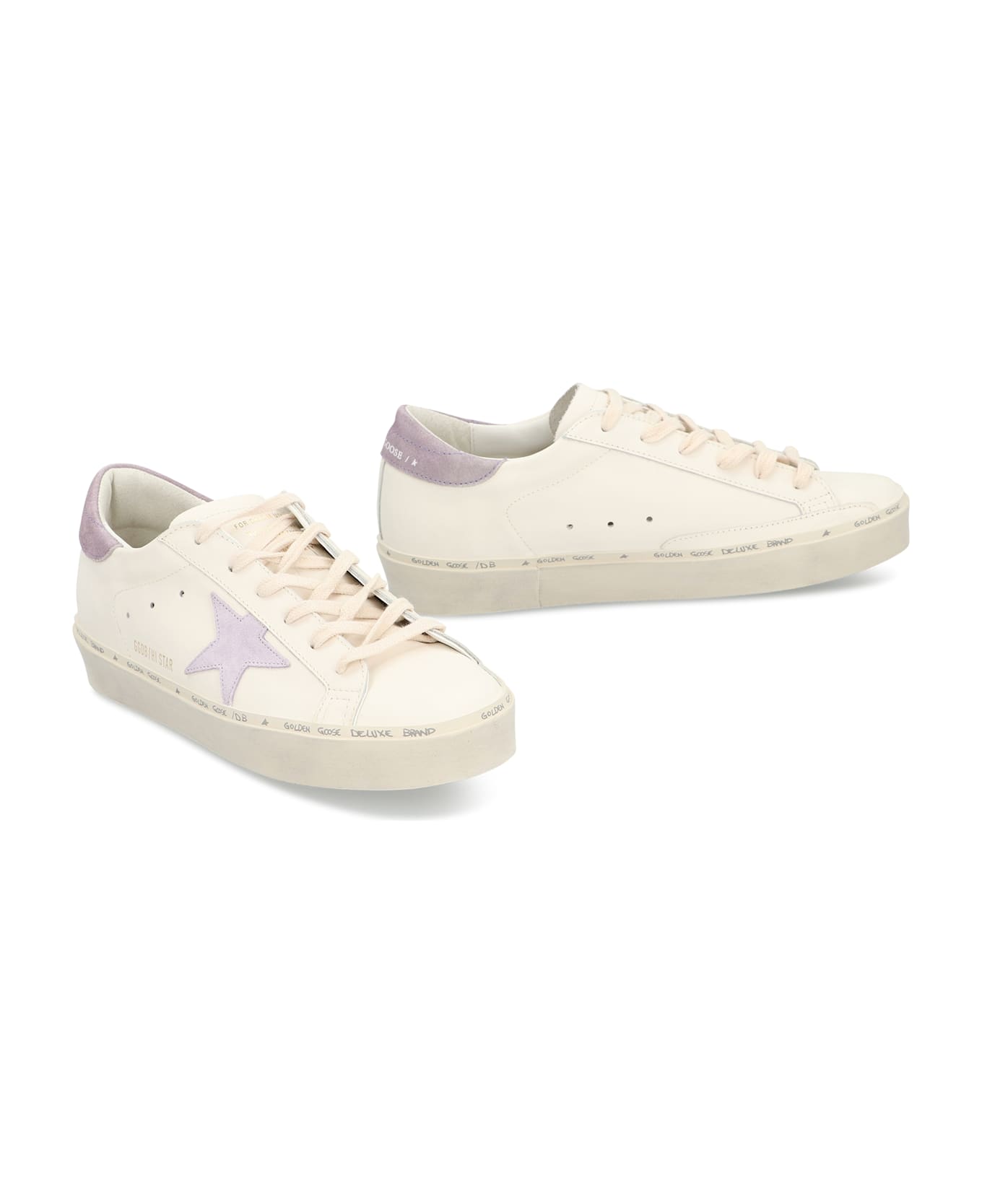 Golden Goose Hi Star Leather Platform Sneakers - White
