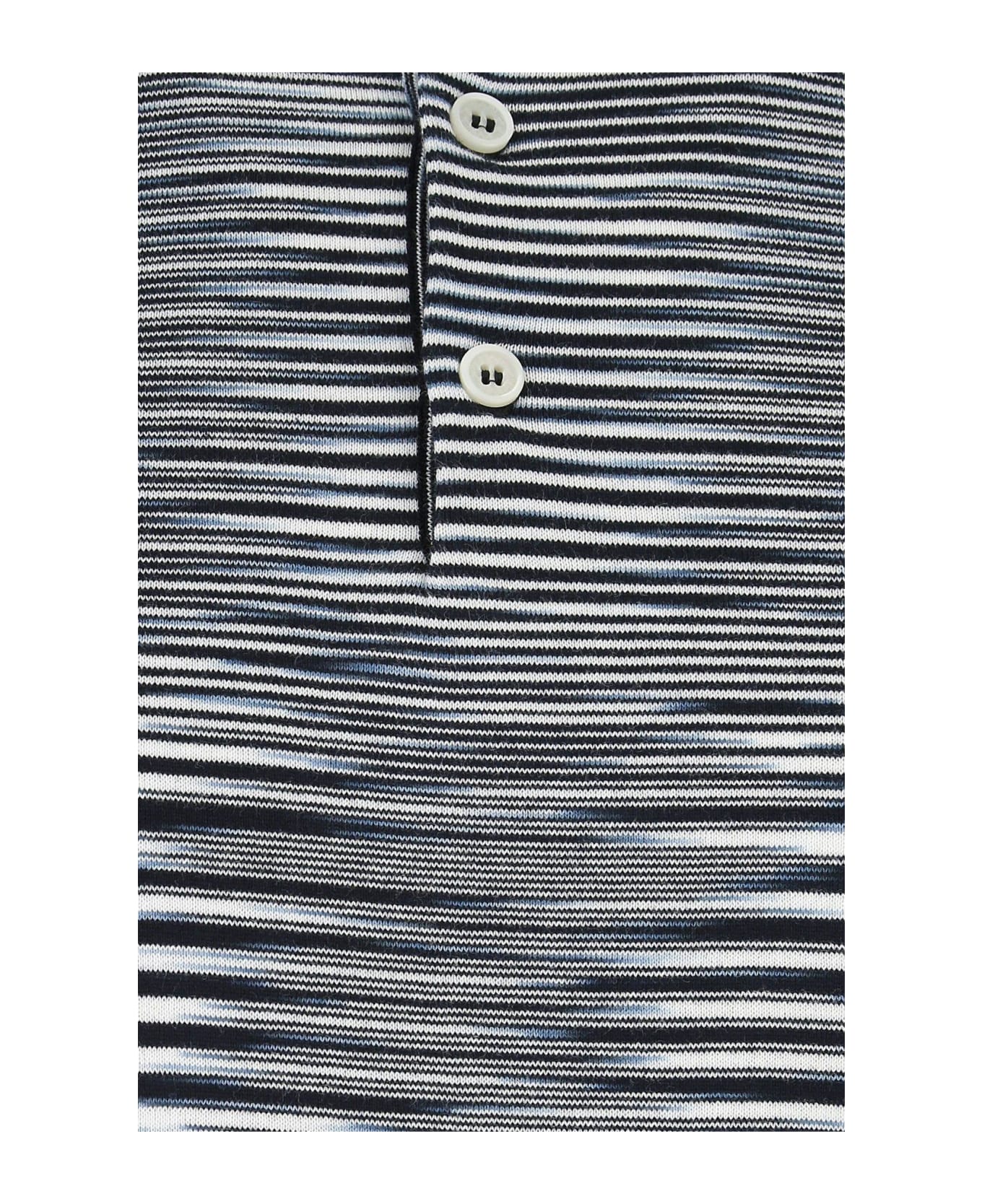 Missoni Embroidered Cotton Polo Shirt - Blue