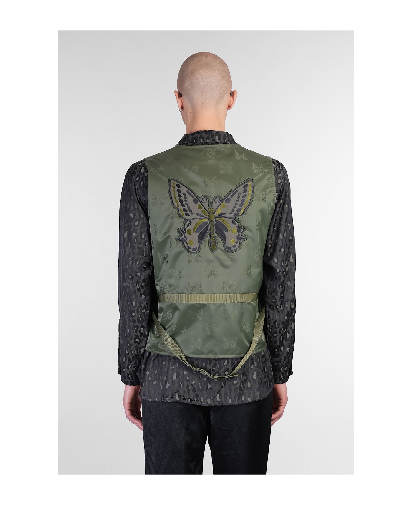 Needles Vest In Green Nylon - green