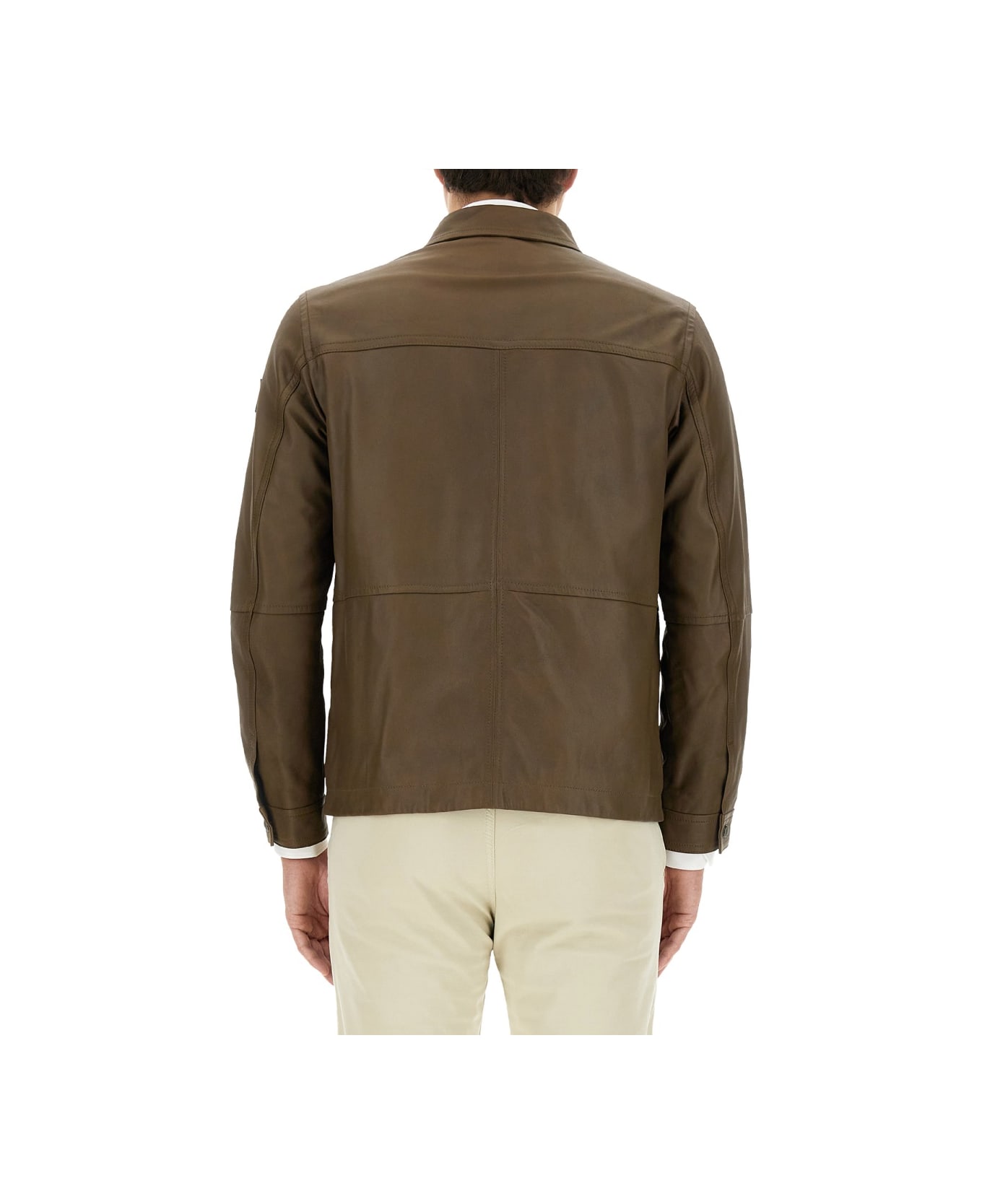 Hugo Boss Jacket With Collar - BROWN