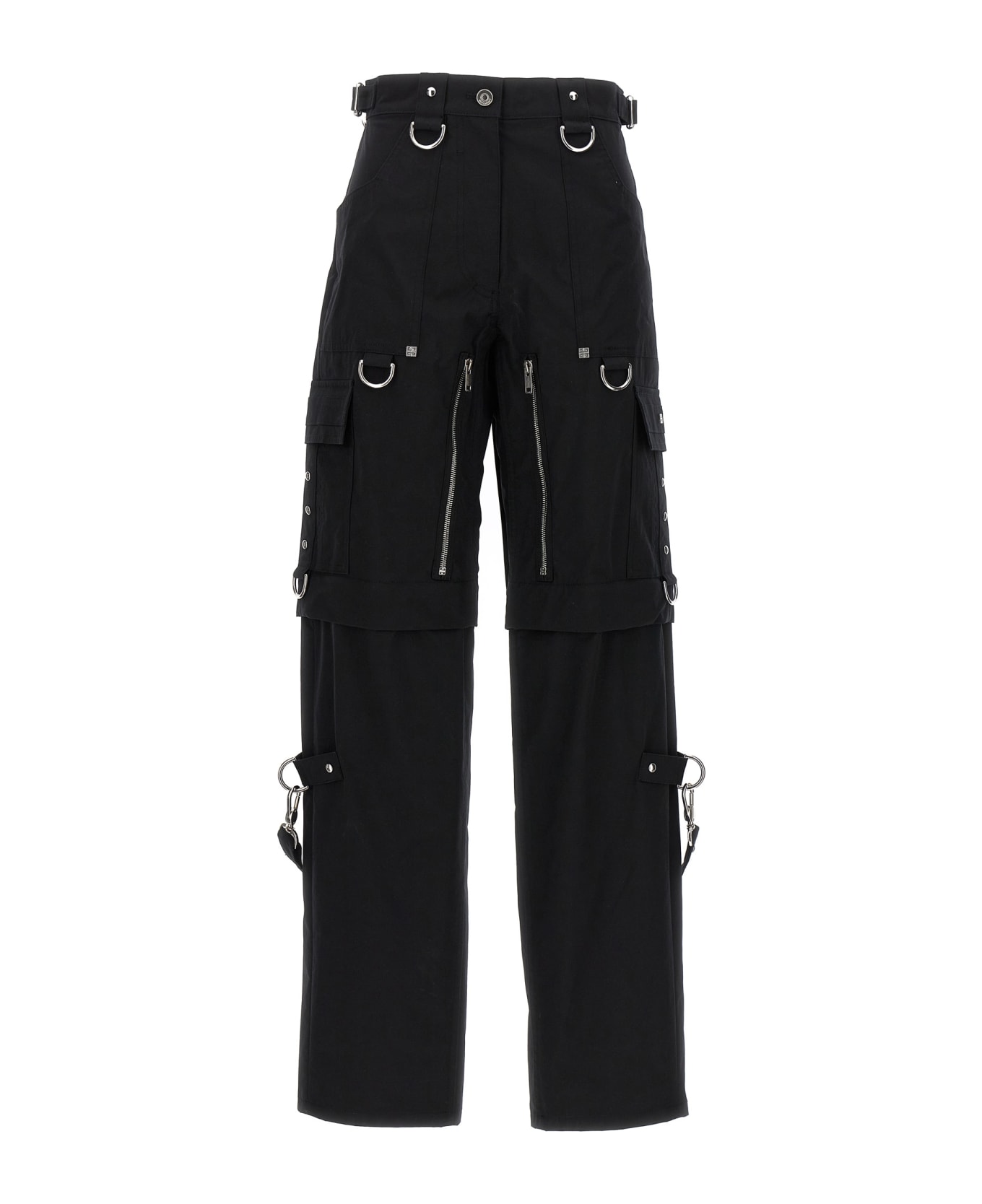 Givenchy Two In One Detachable Cargo Pants With Suspenders - black