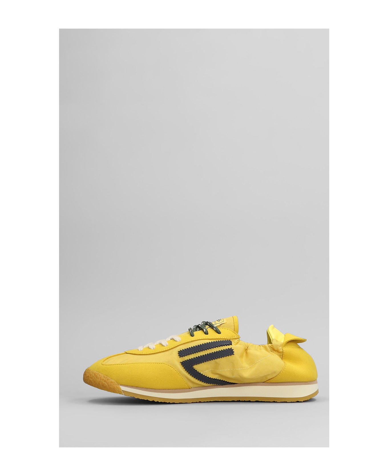 Puraai Banana Sneakers In Yellow Suede And Fabric - yellow