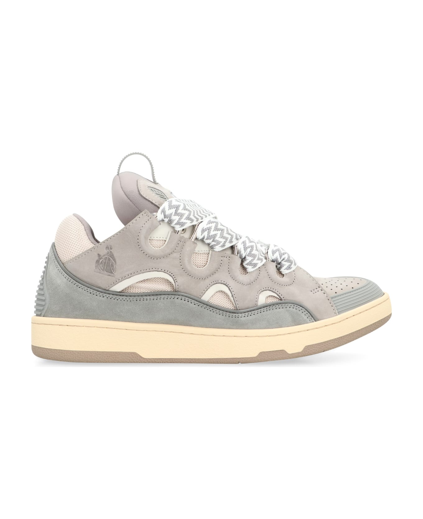 Lanvin Curb Leather Sneakers - Grey