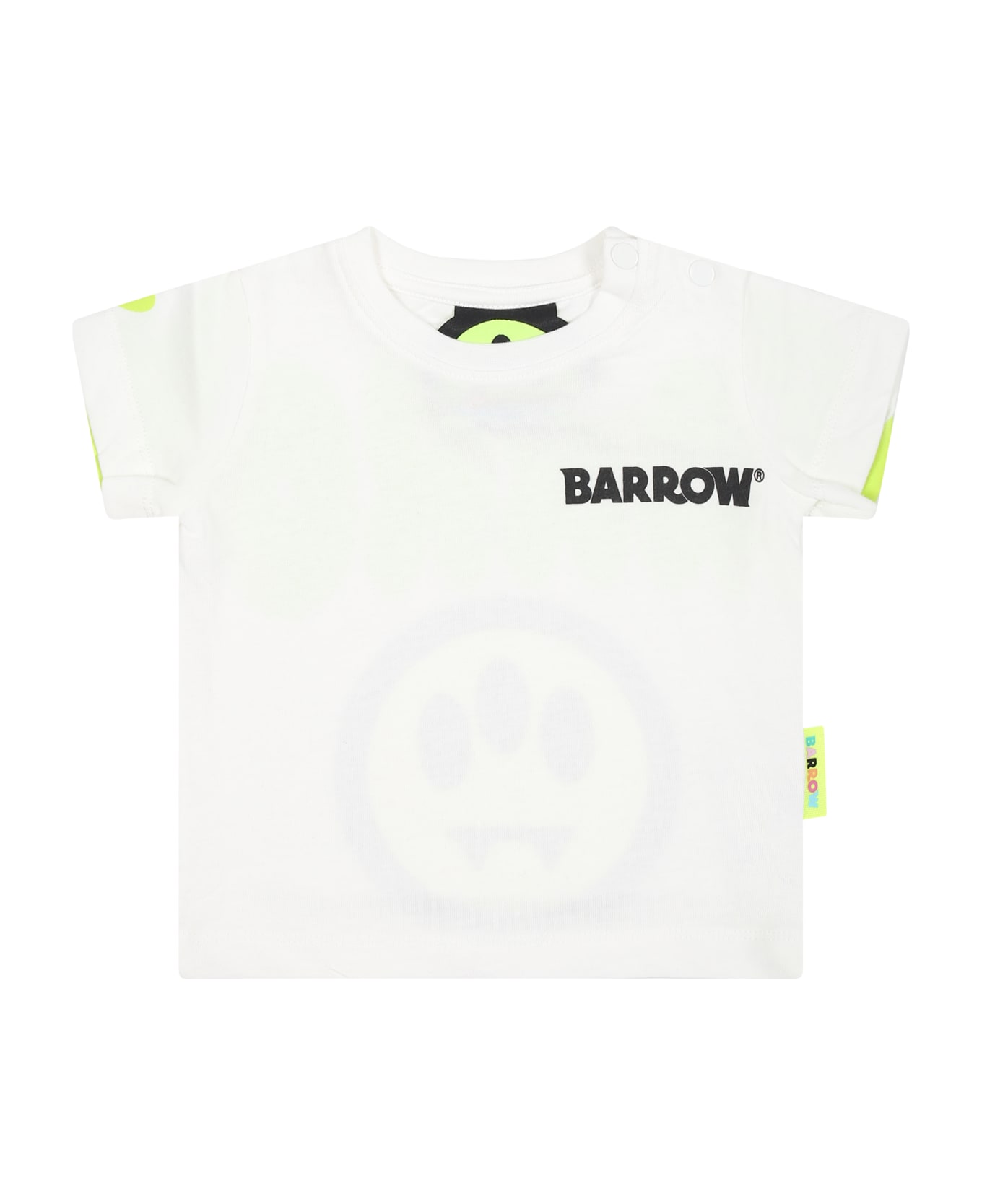 Barrow White Baby T-shirt With Smiley Face - Off white Tシャツ＆ポロシャツ