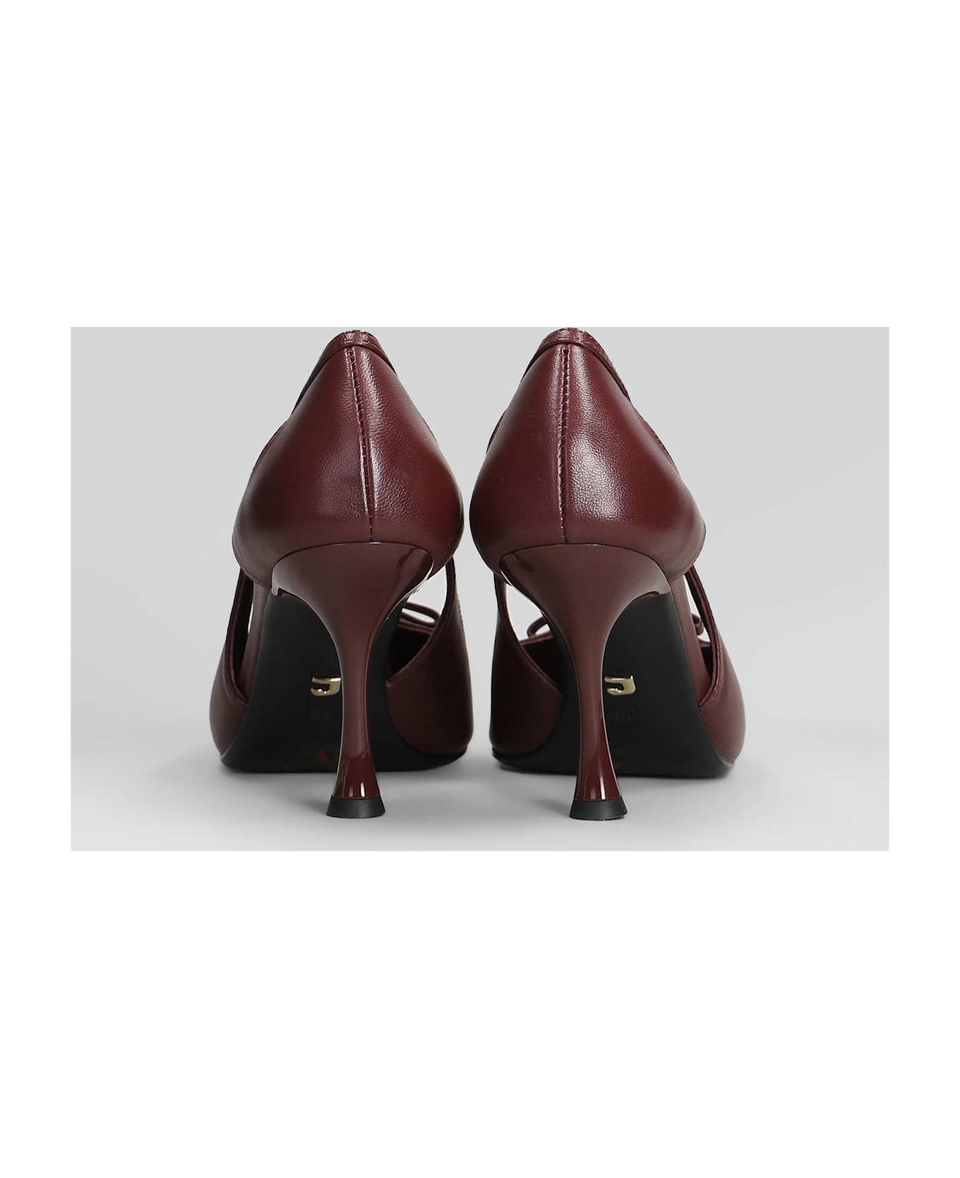 Lola Cruz Pumps In Bordeaux Leather - bordeaux
