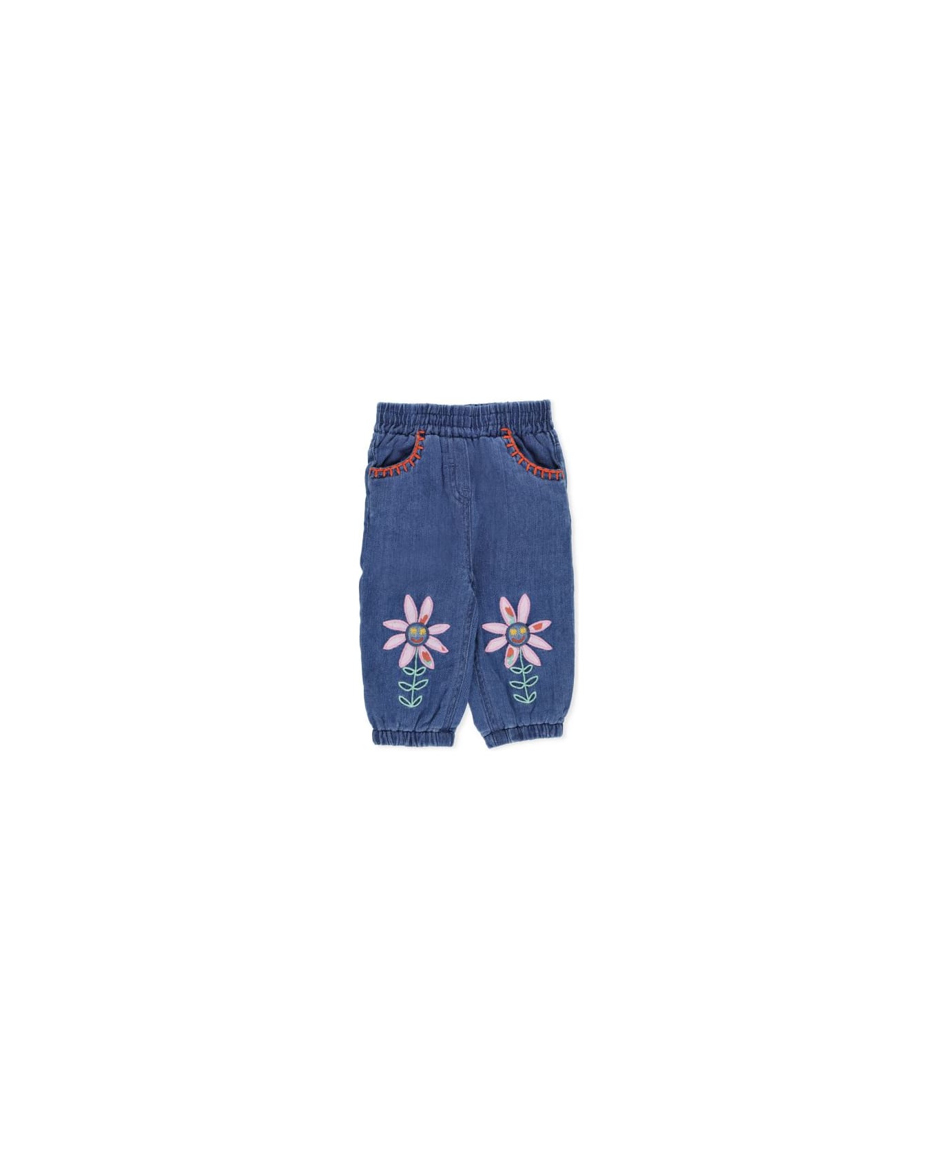 Stella McCartney Pants With Embroideries - DENIM