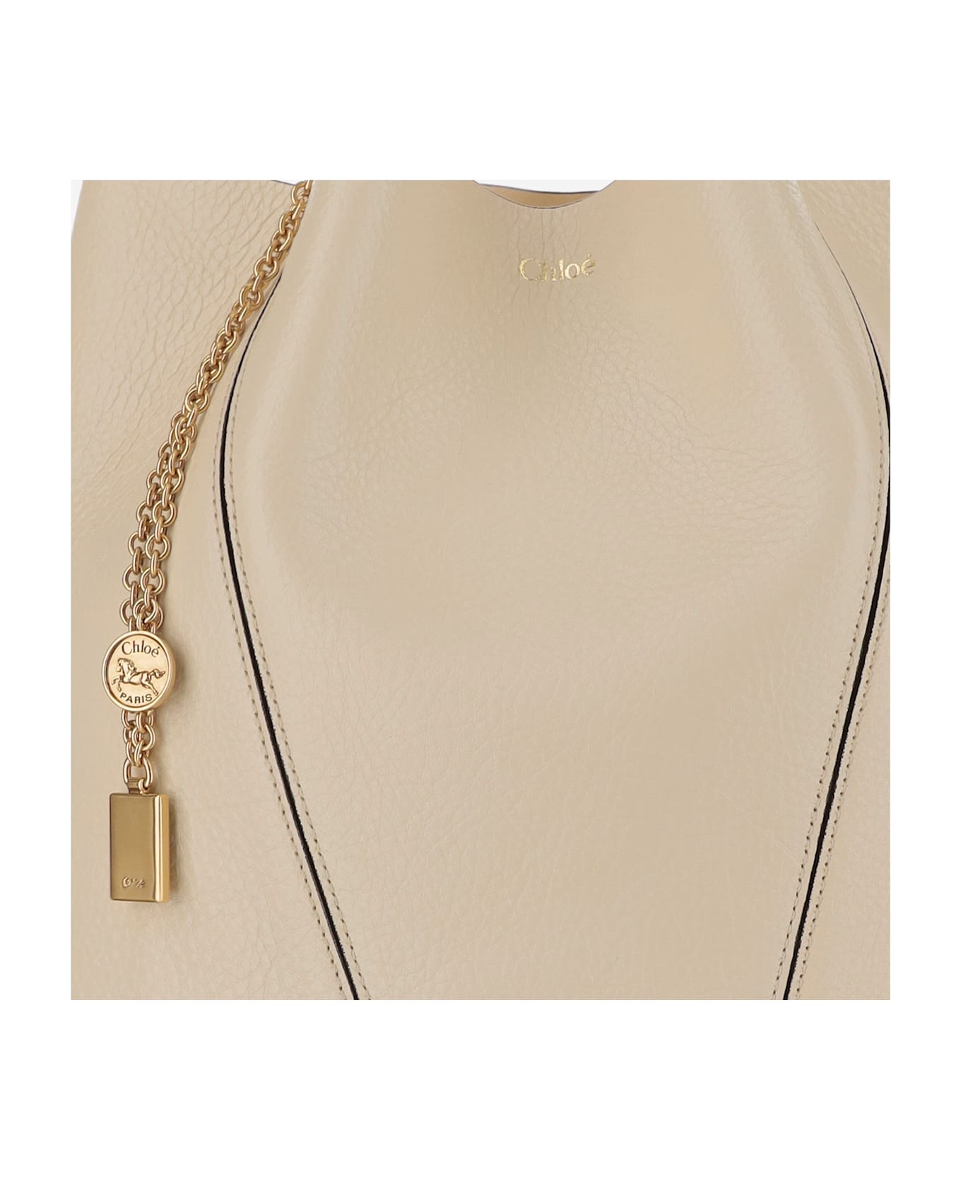 Chloé Spin Tote Bag In Granate Leather - Ivory