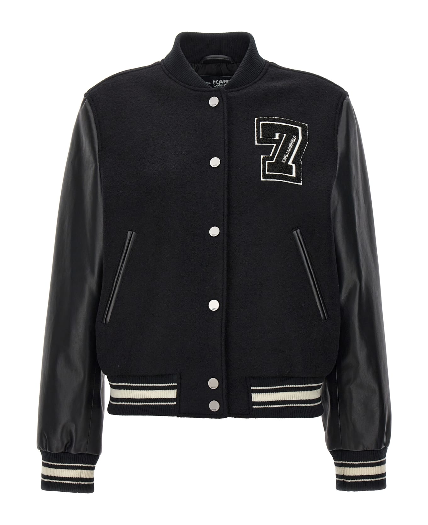 Karl Lagerfeld Logo Bomber Jacket - Black   ジャケット