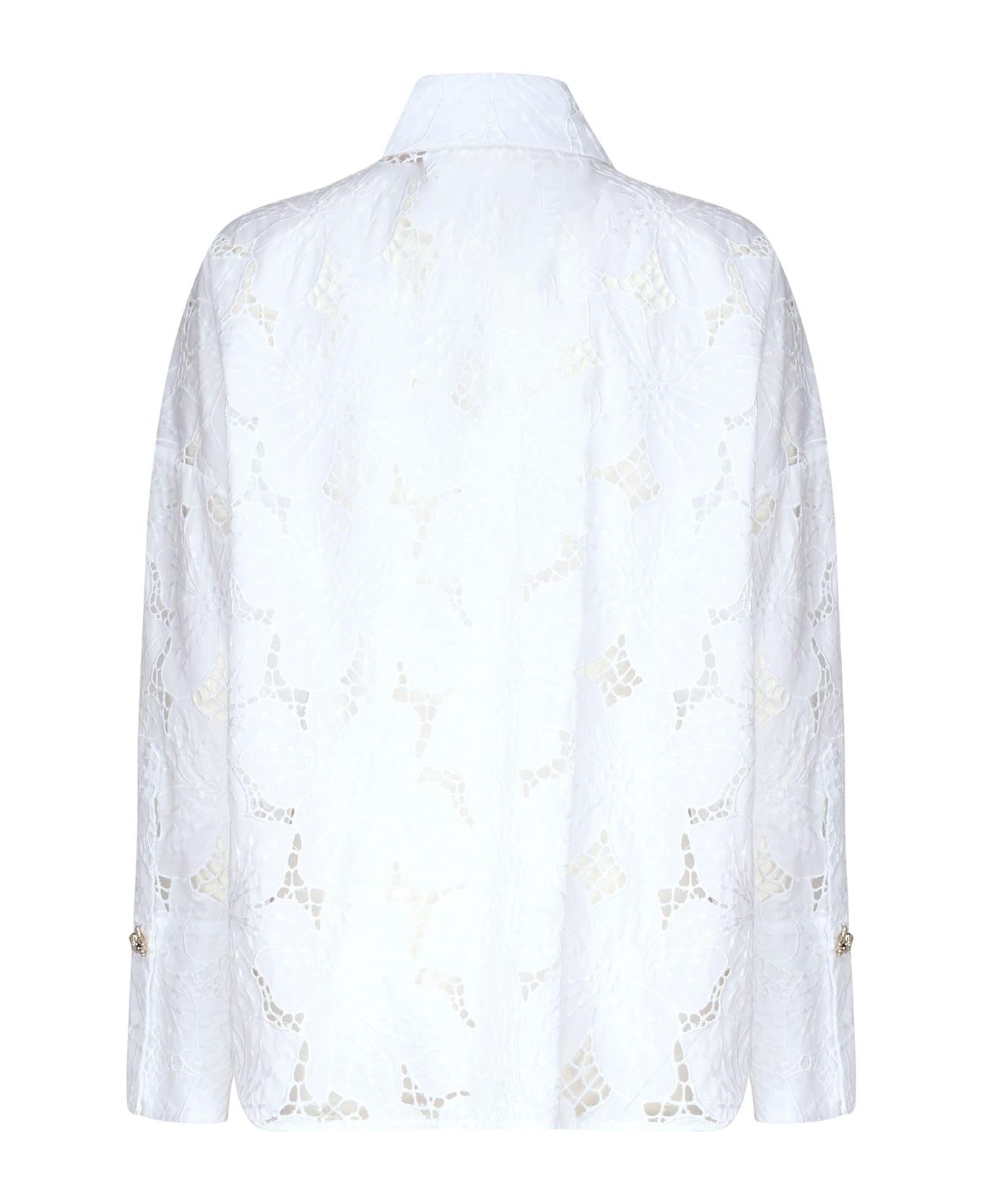 Genny Shirt With Orchid Embroidery - White シャツ