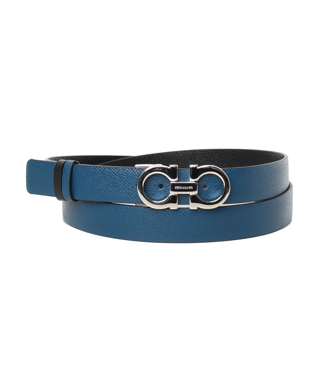 Ferragamo Gancini Reversible And Adjustable Belt - Blue