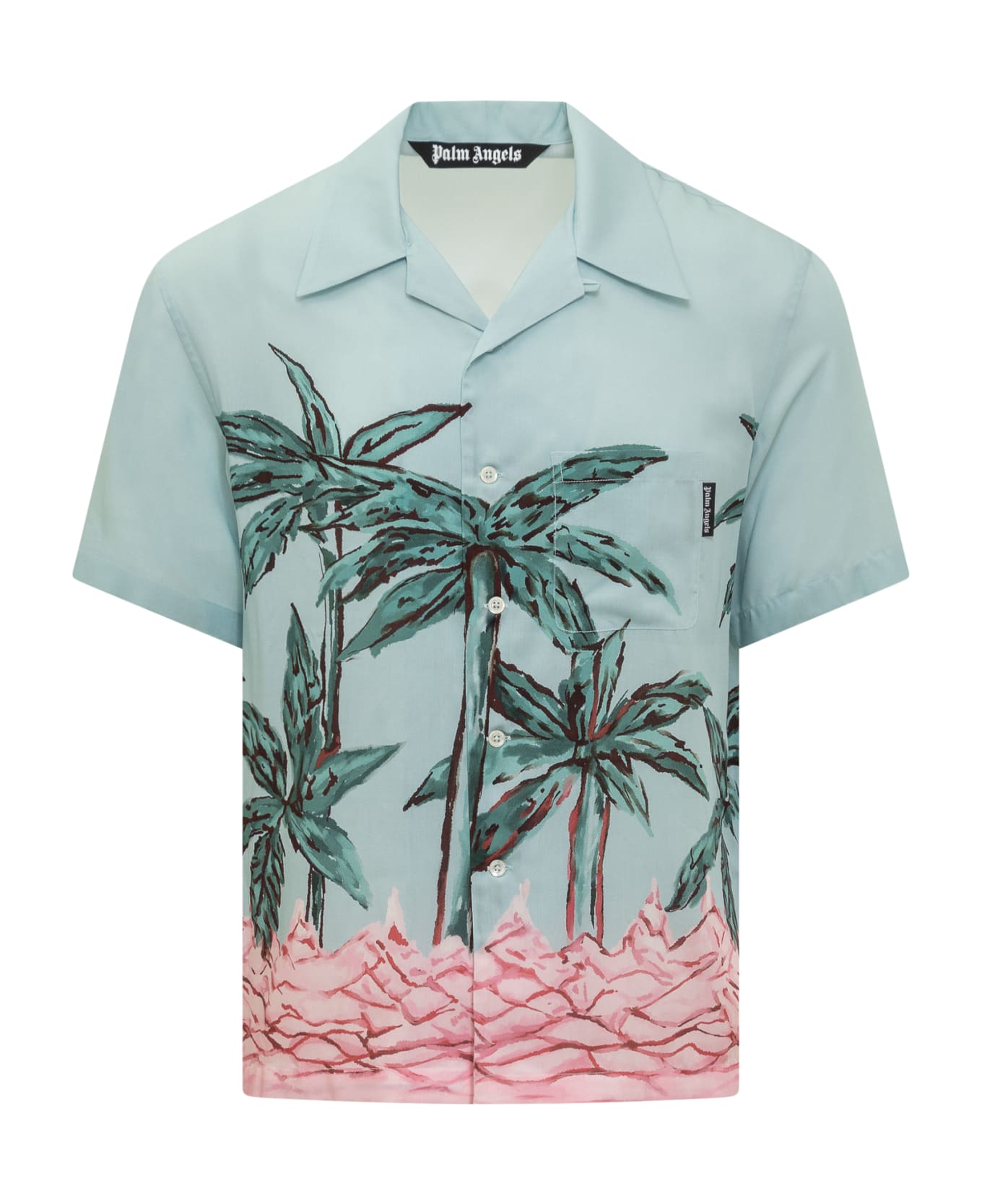Palm Angels Palm Trees Bowling Shirt - LIGHT BLUE